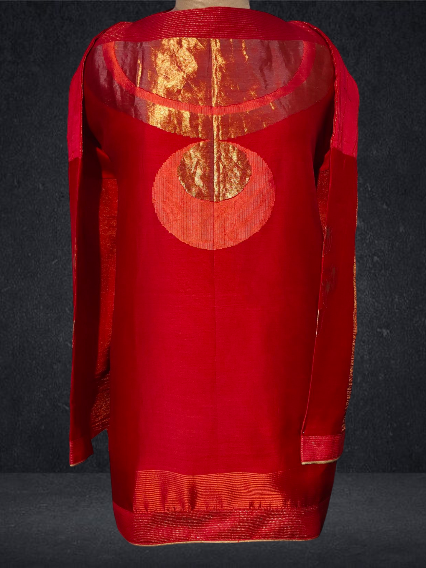 Semistitched Chanderi Zariwoven Short Tunic