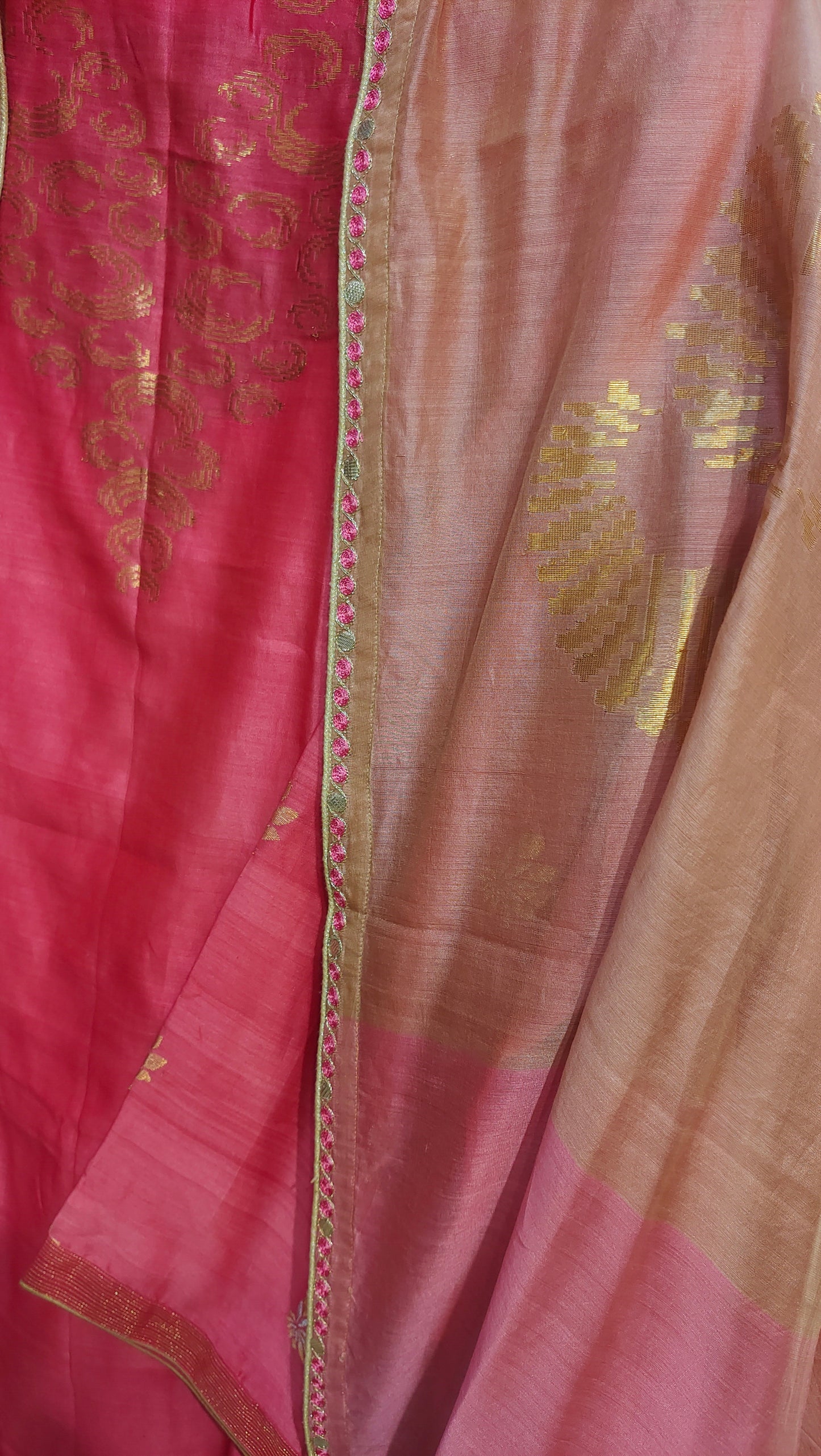 Semi Stitched Chanderi Formal Suitset