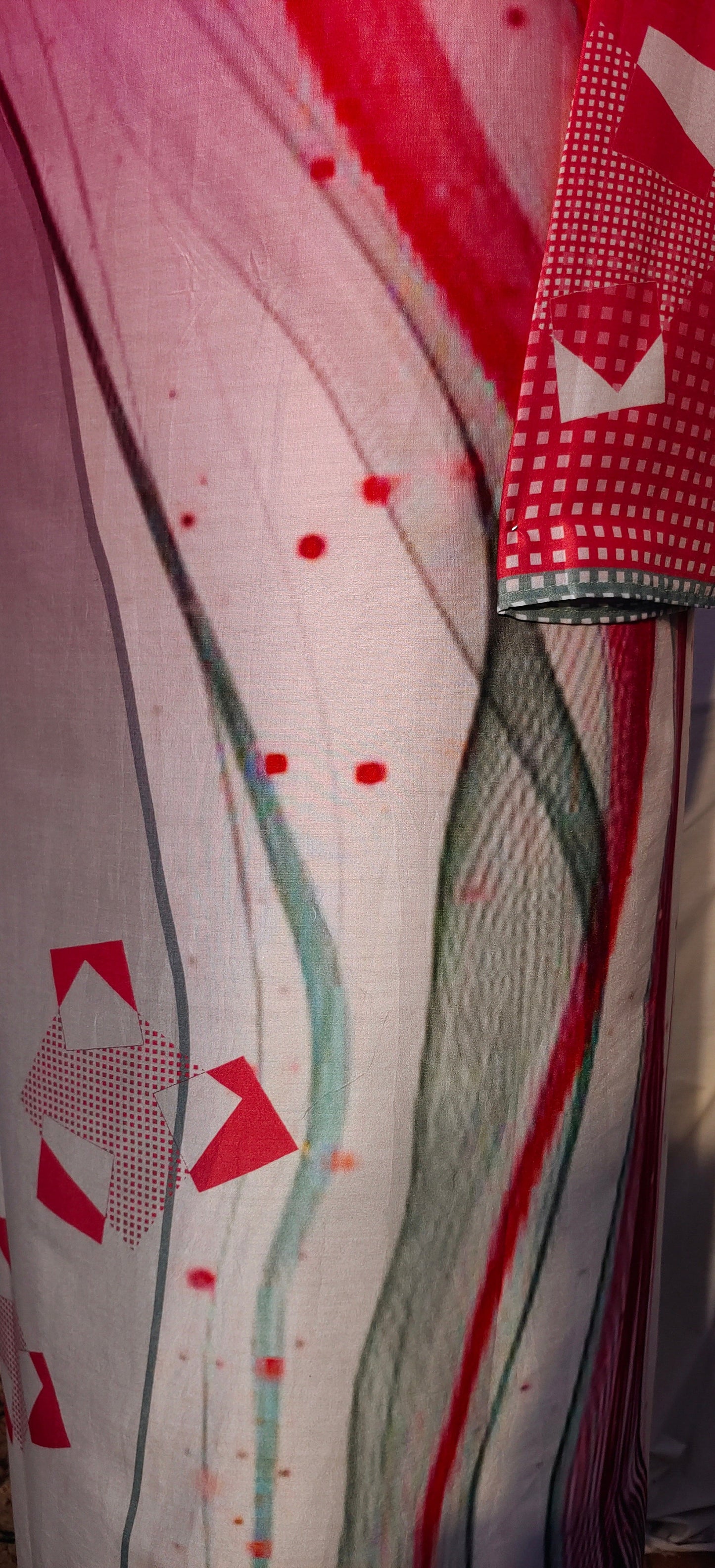 Semi Stitched Chanderi printed kurta VISHAL KAPUR