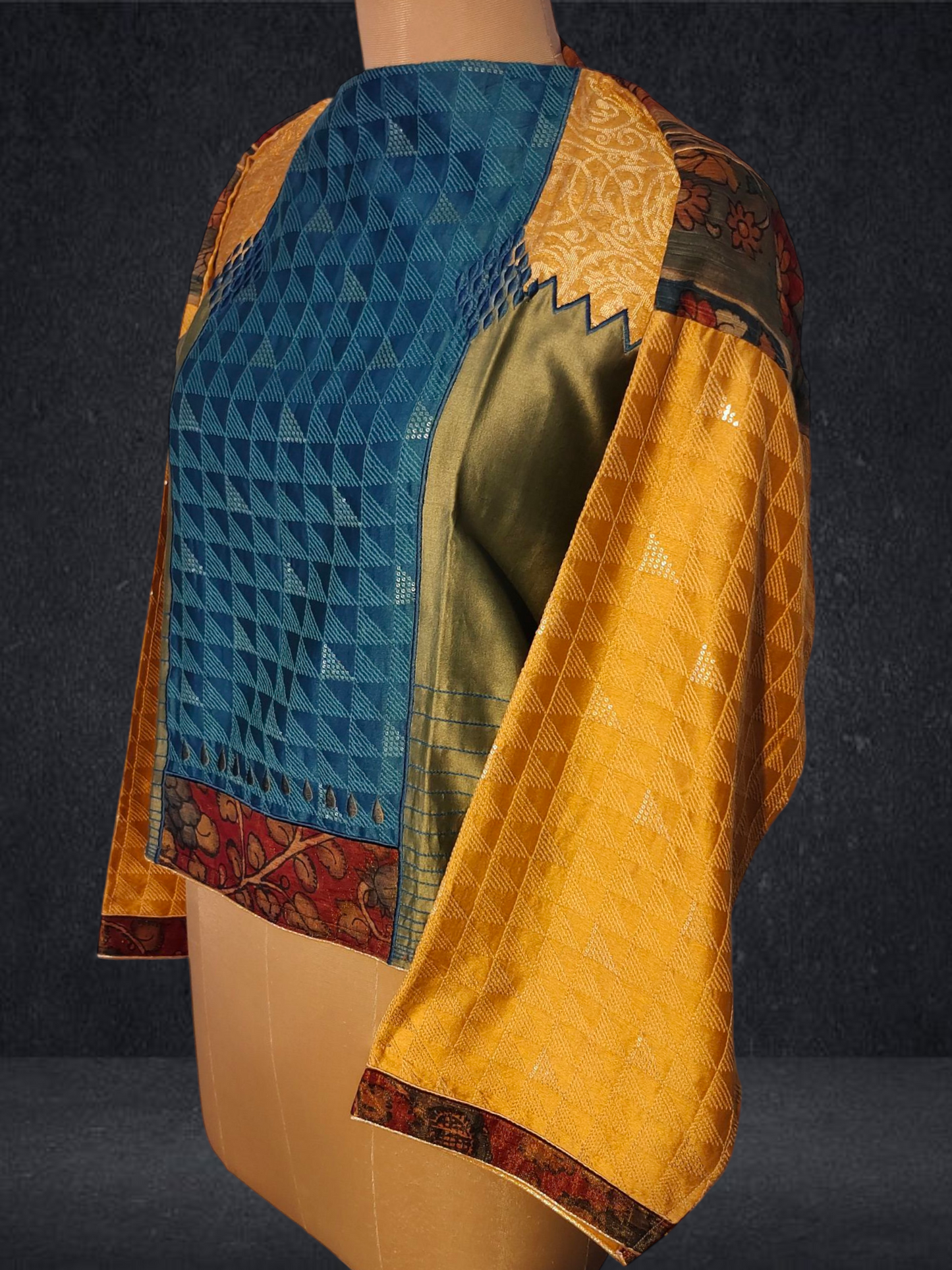 Semistitched Chanderi Ɓlouse