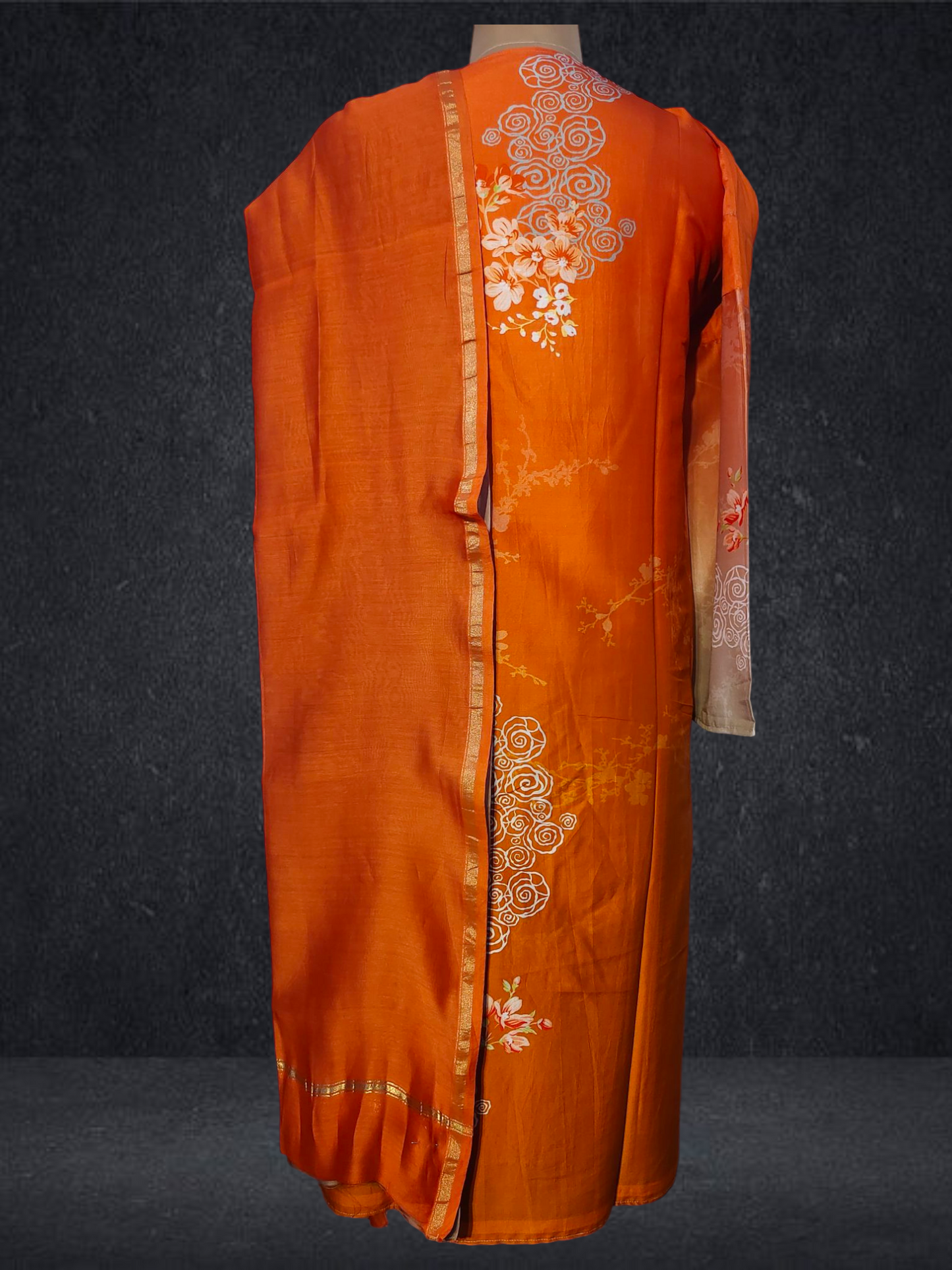 Semi Stitched Chanderi Casual Suitset