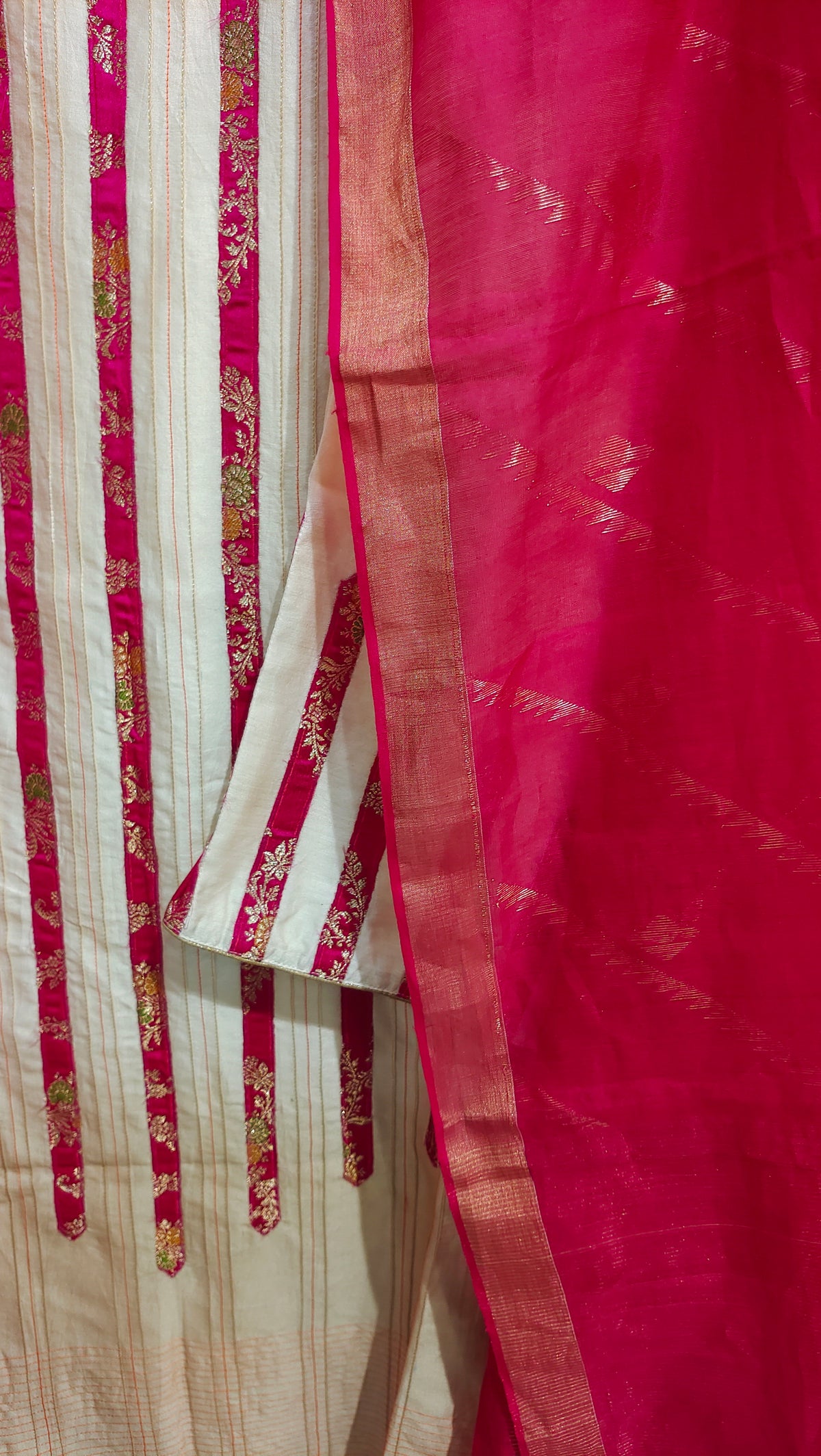Semi Stitched Chanderi Formal Suitset