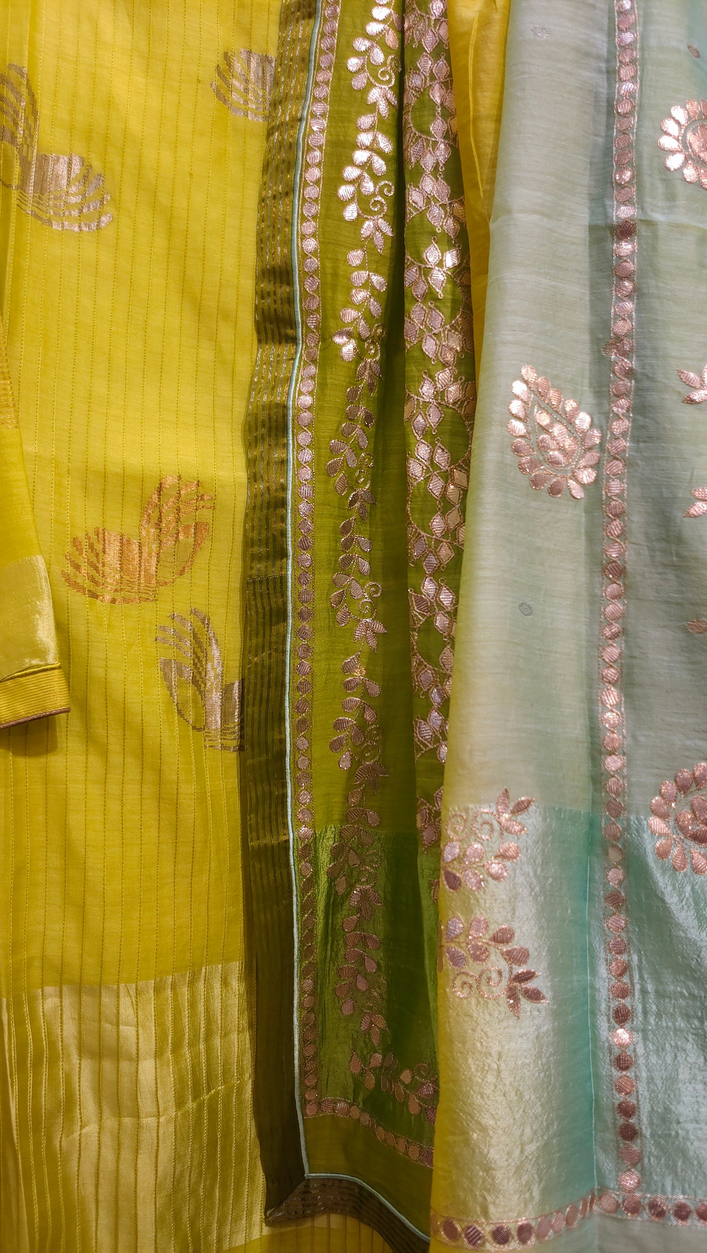 Semi Stitched Chanderi Formal Suitset