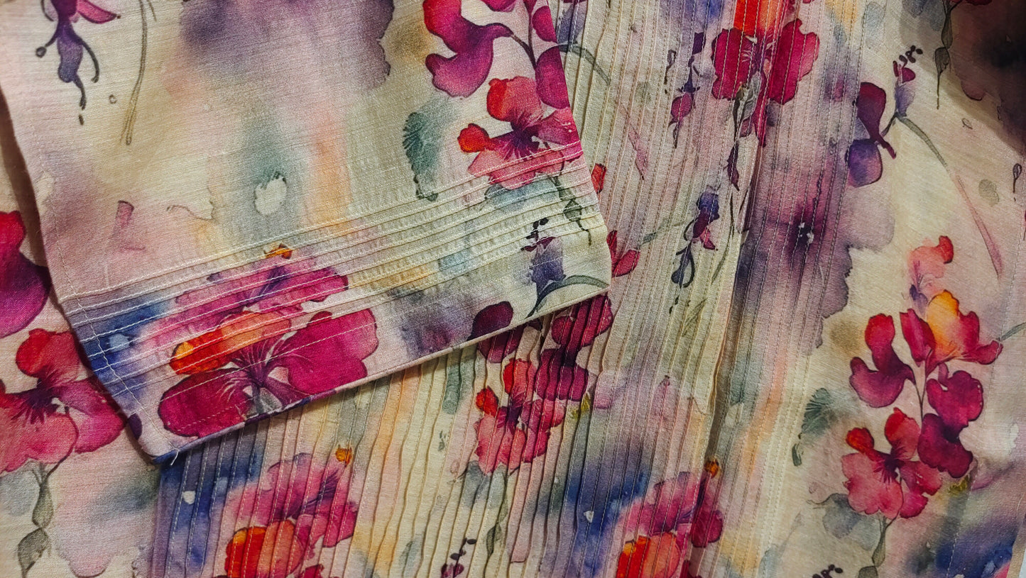 Semi Stitched printed chanderi Tunic
