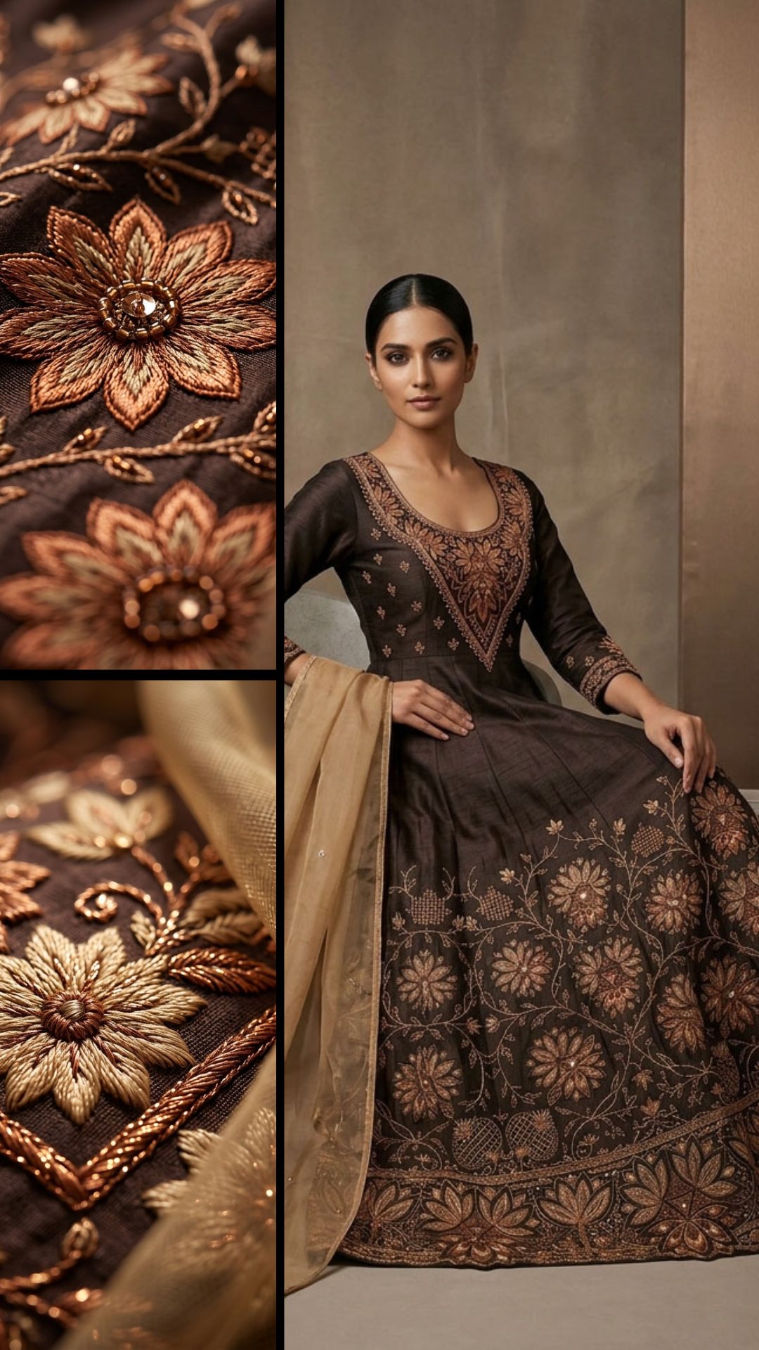 Customised Chanderi Embroidered set