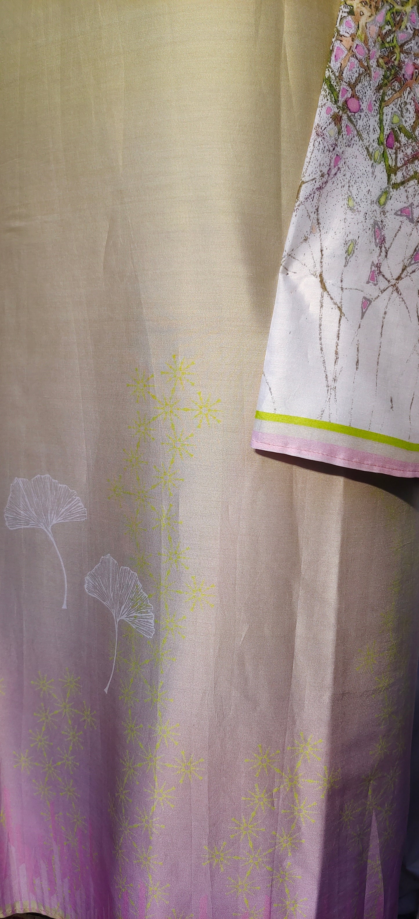 Semi Stitched Chanderi Casual Suitset
