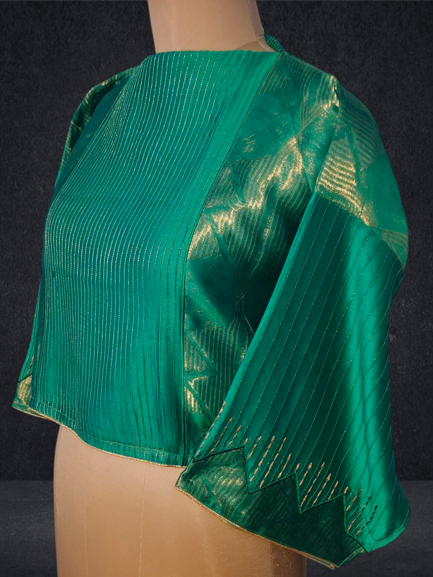 Semistitched Chanderi Ɓlouse
