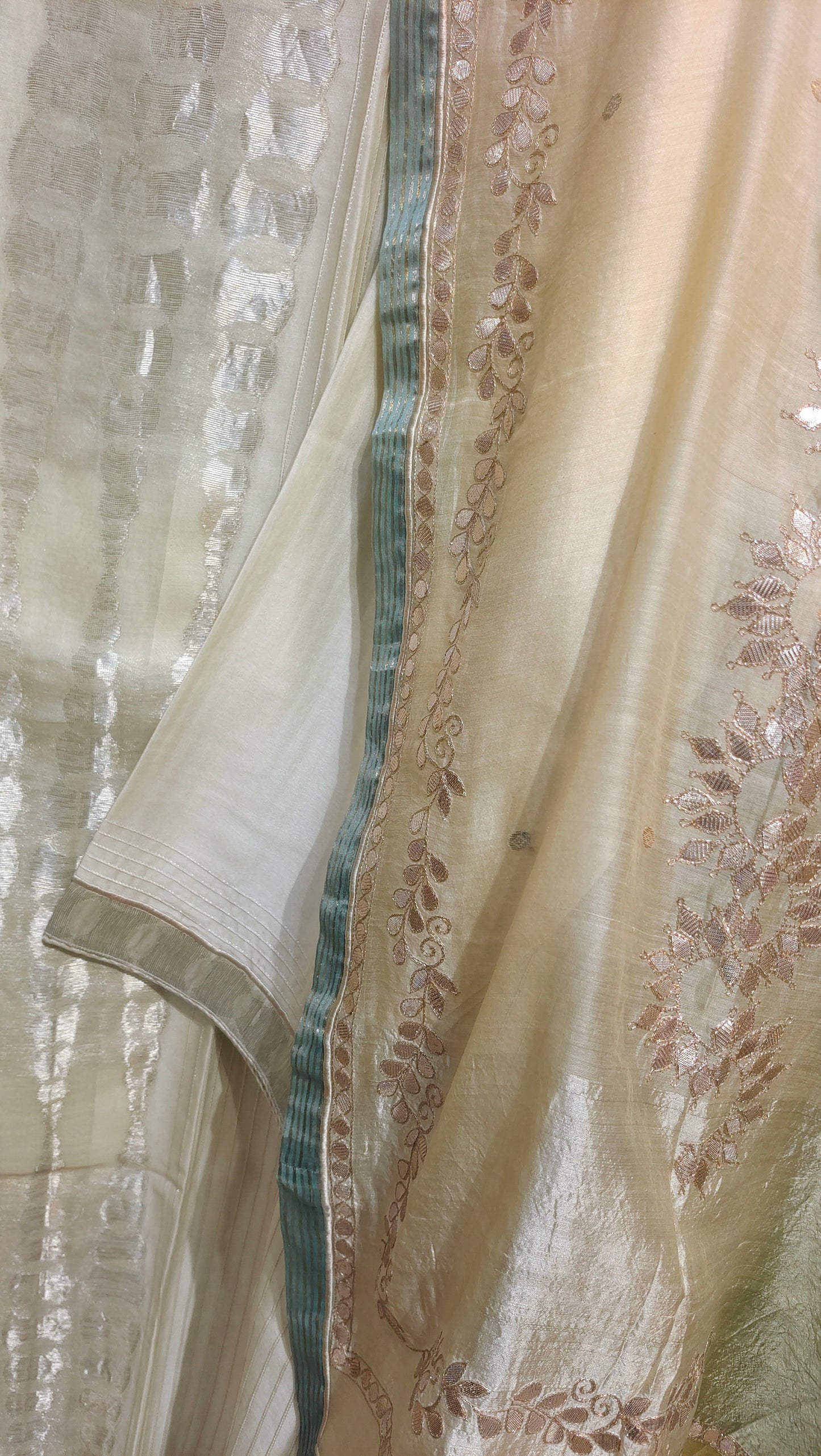 Semi Stitched Chanderi Formal Suitset