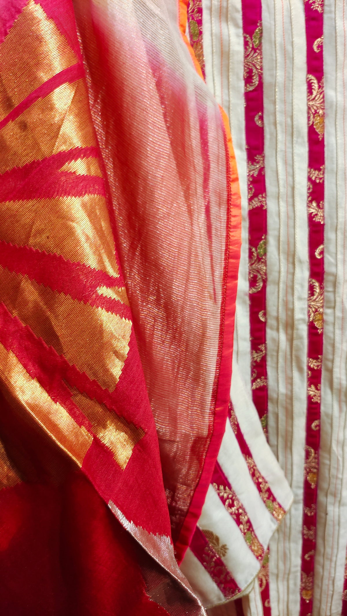 Semi Stitched Chanderi Formal Suitset