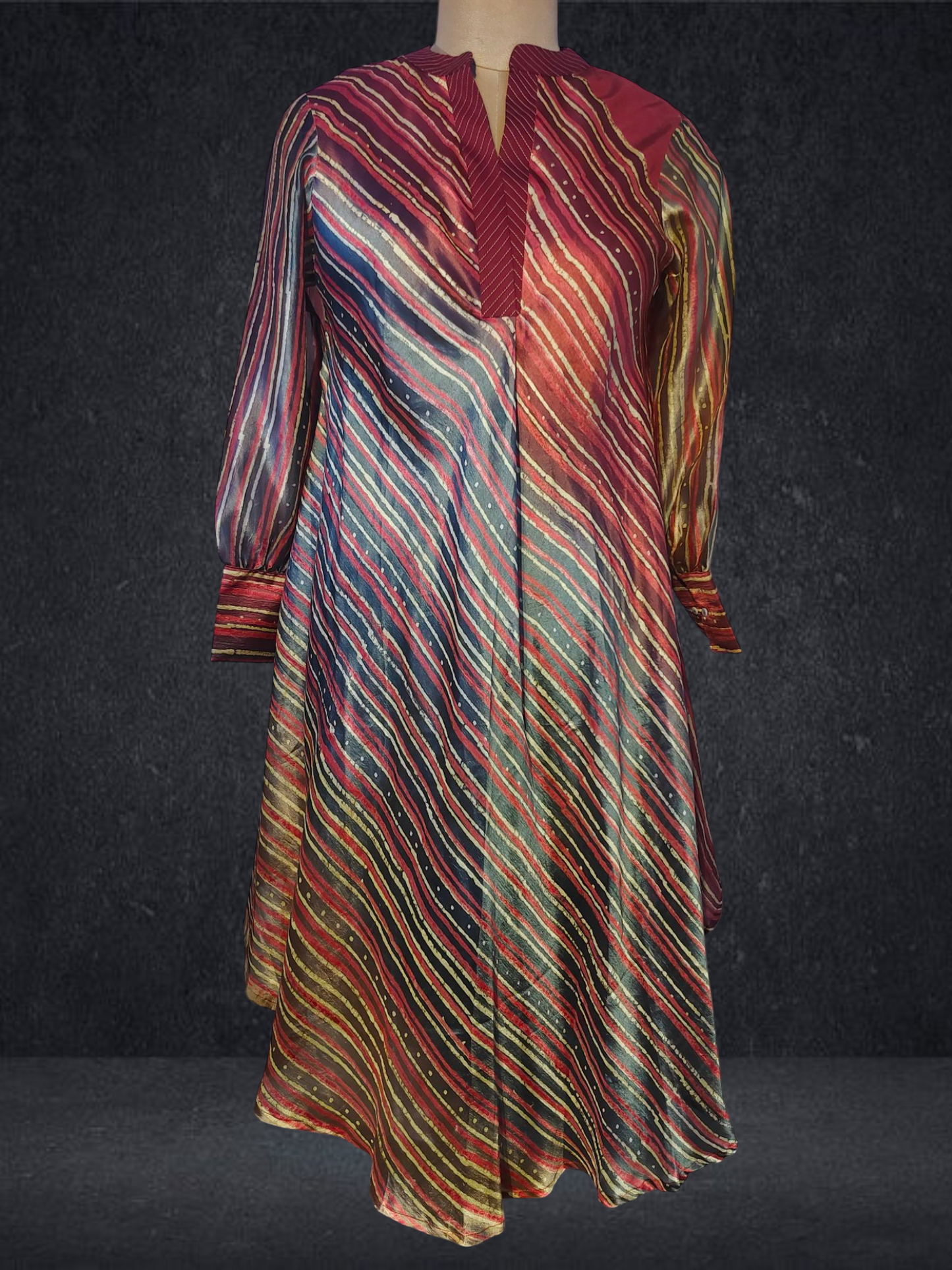 Stitched silk dress