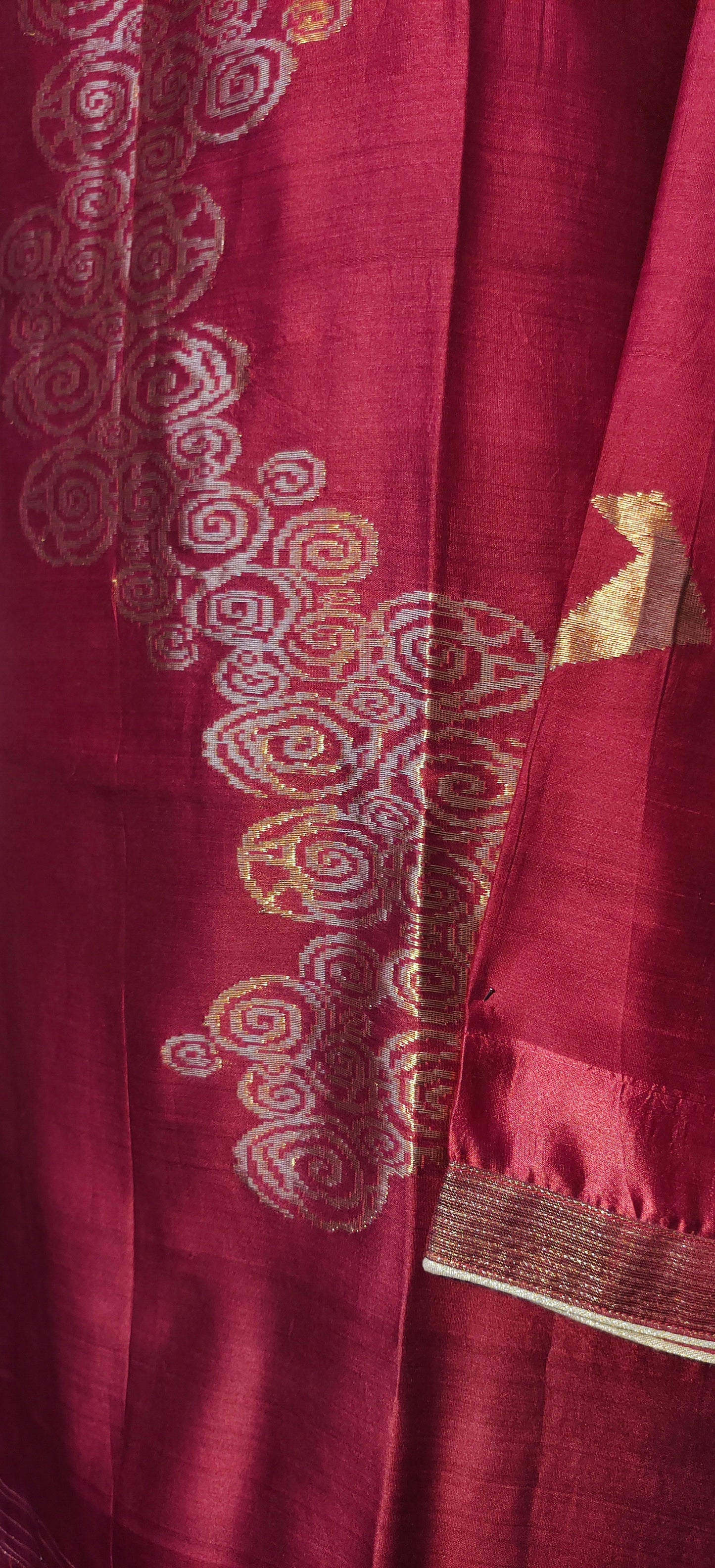 Semi Stitched Chanderi Formal Suitset