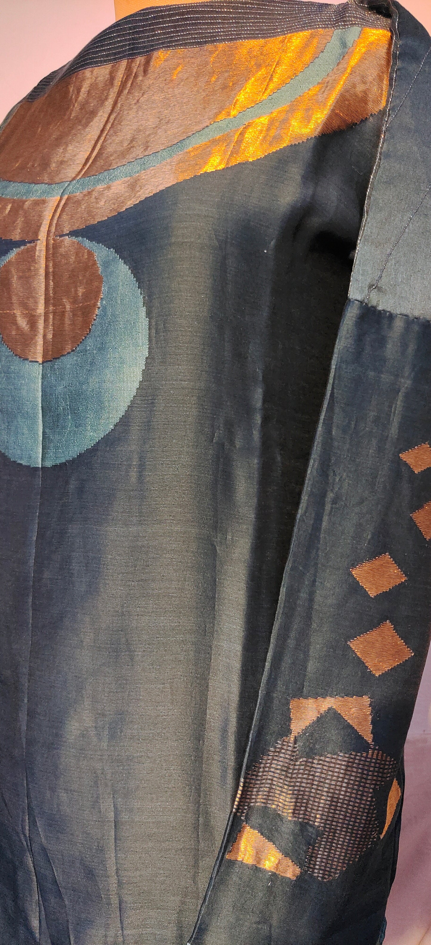 Semistitched Chanderi Zariwoven Short Tunic