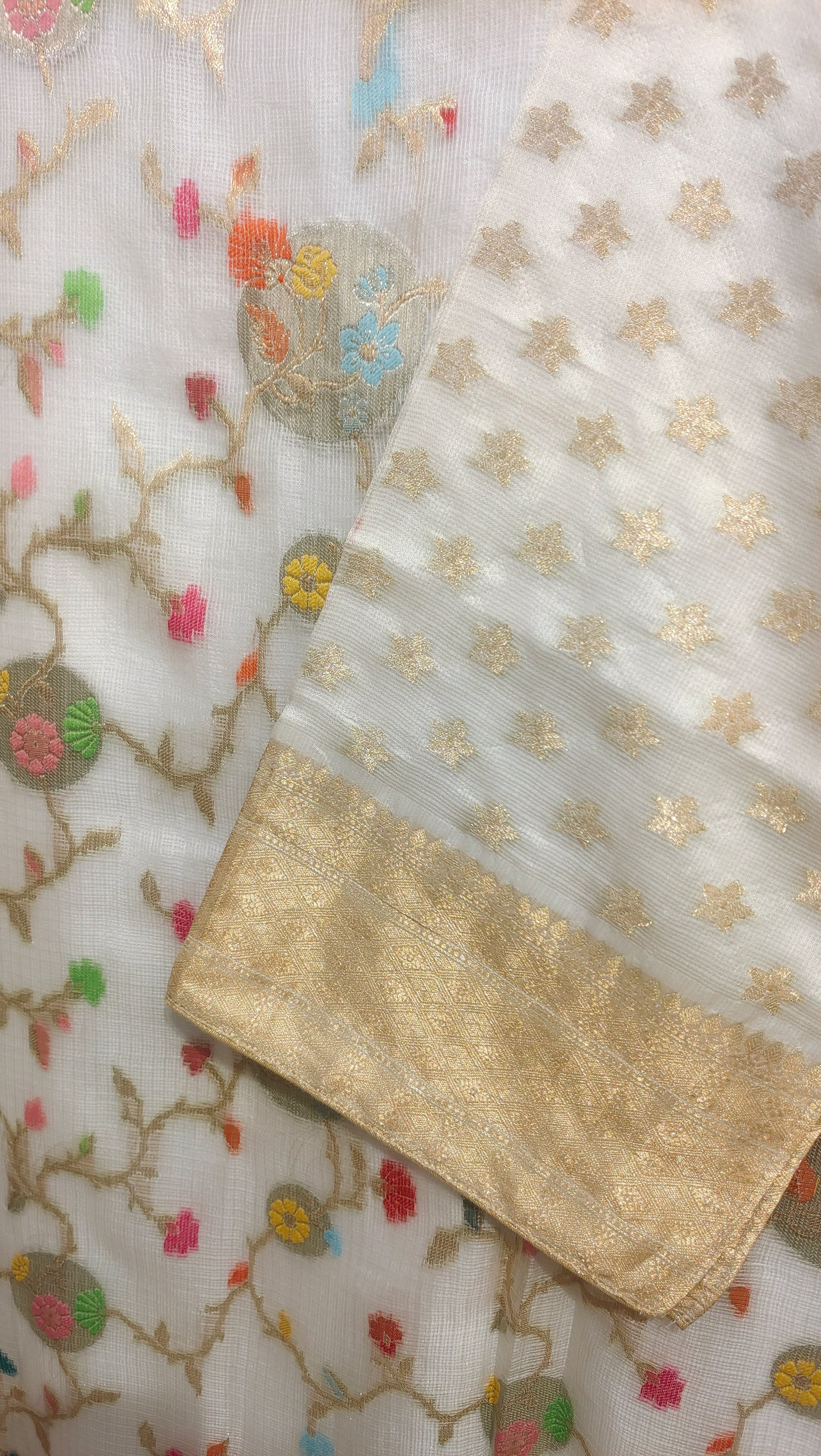 Semi Stitched Formal chanderi Suitset