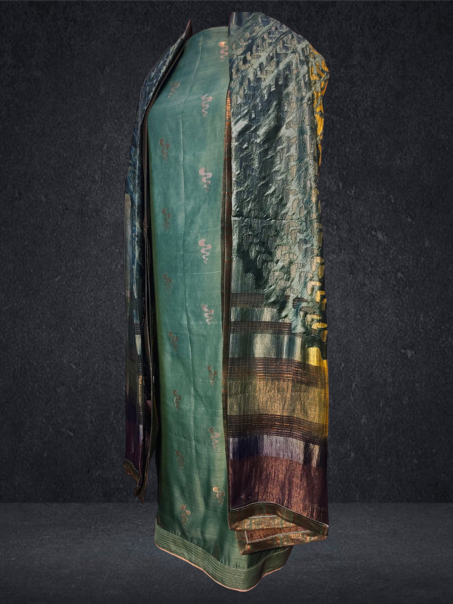 Semi Stitched Formal chanderi Suitset