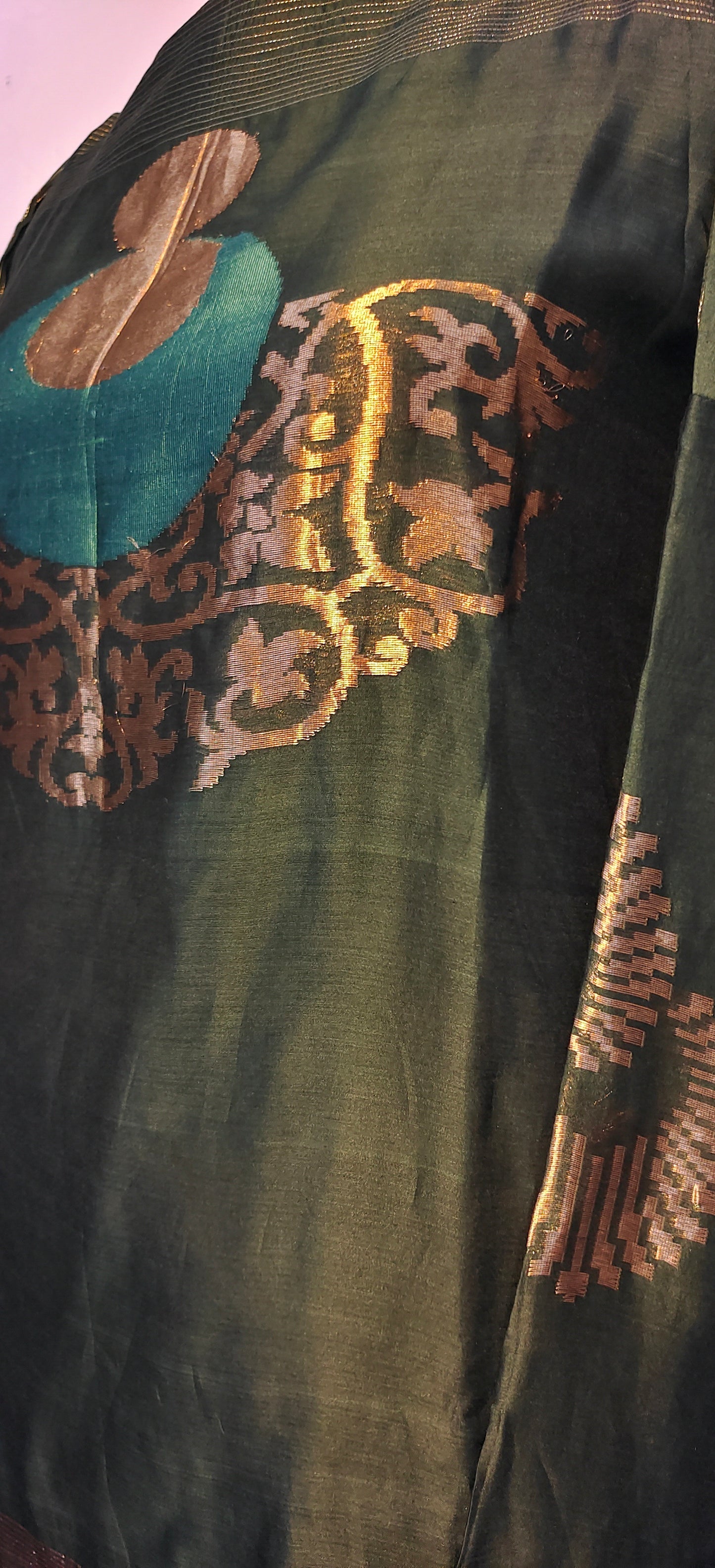 Semistitched Chanderi Zariwoven Short Tunic