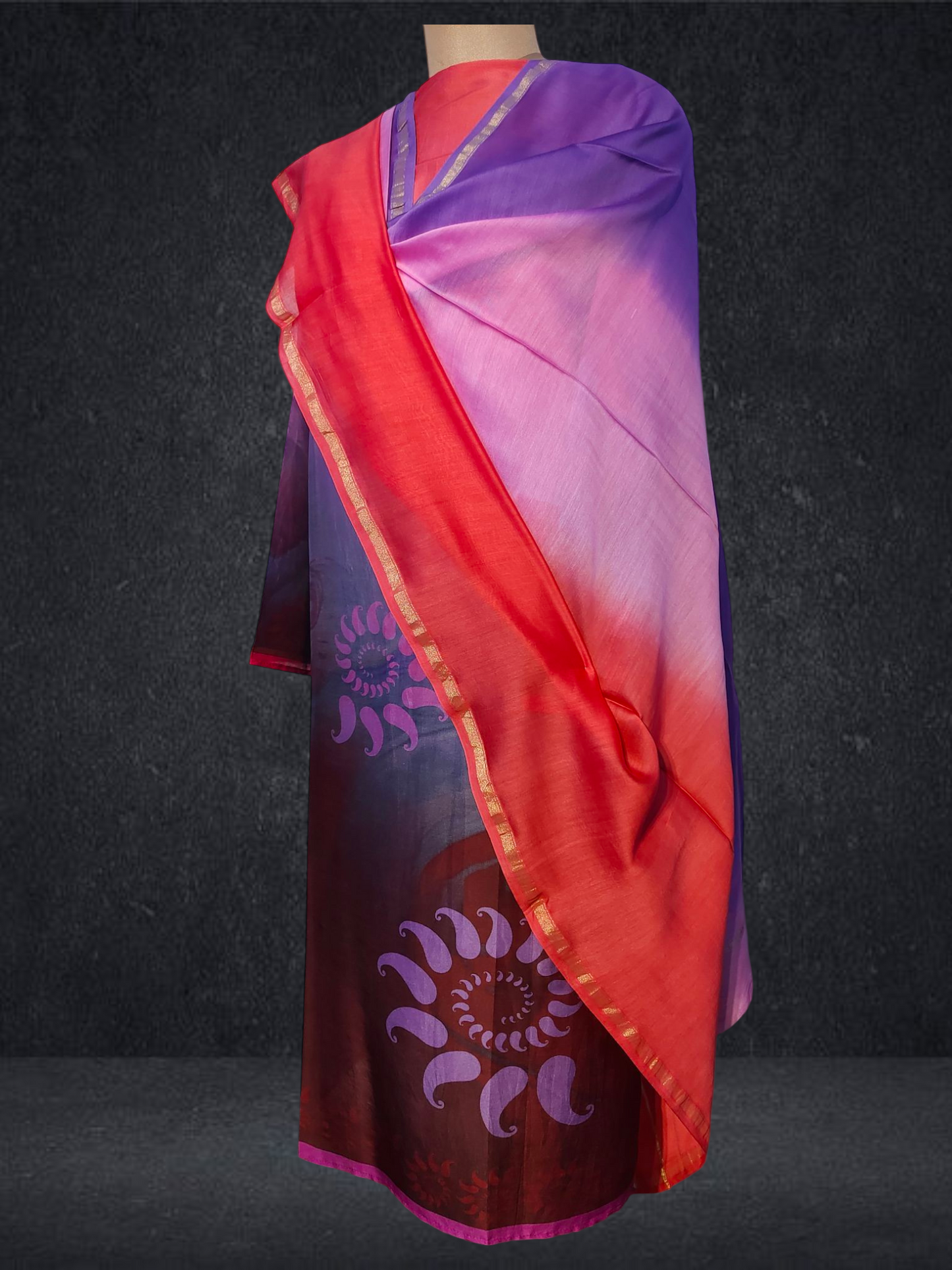 Semi Stitched Chanderi Casual Suitset
