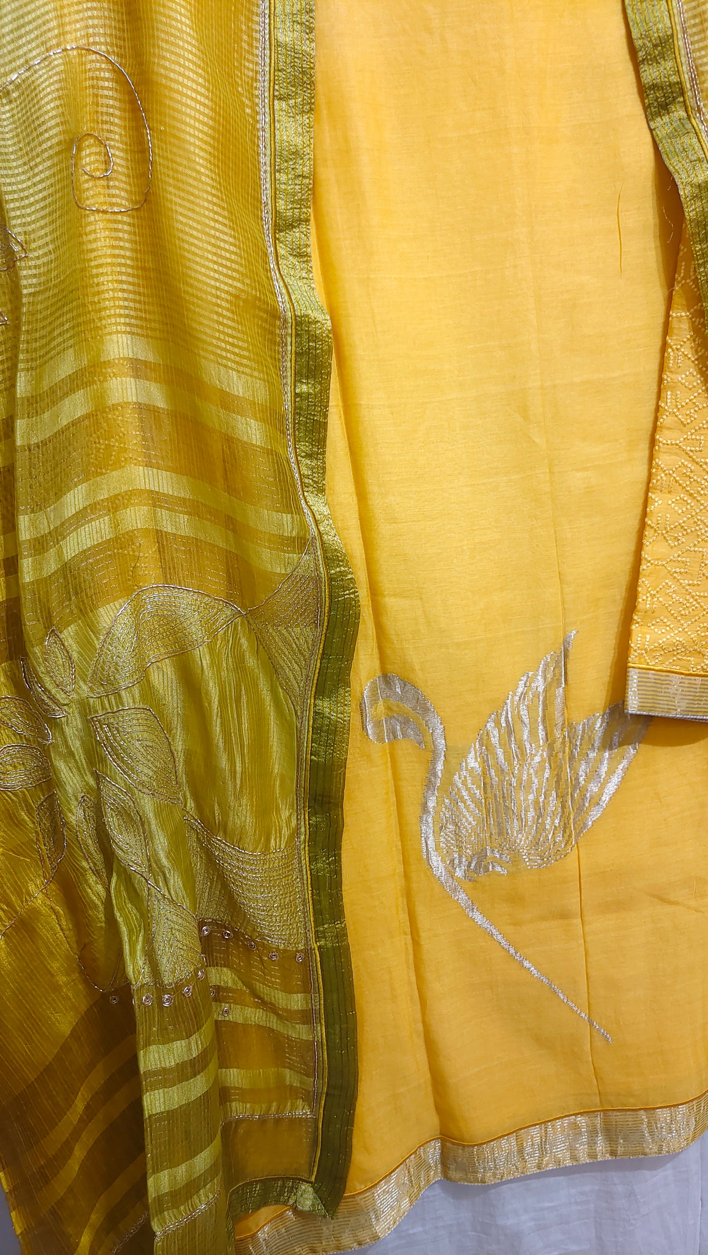 Semi Stitched Formal chanderi Suitset