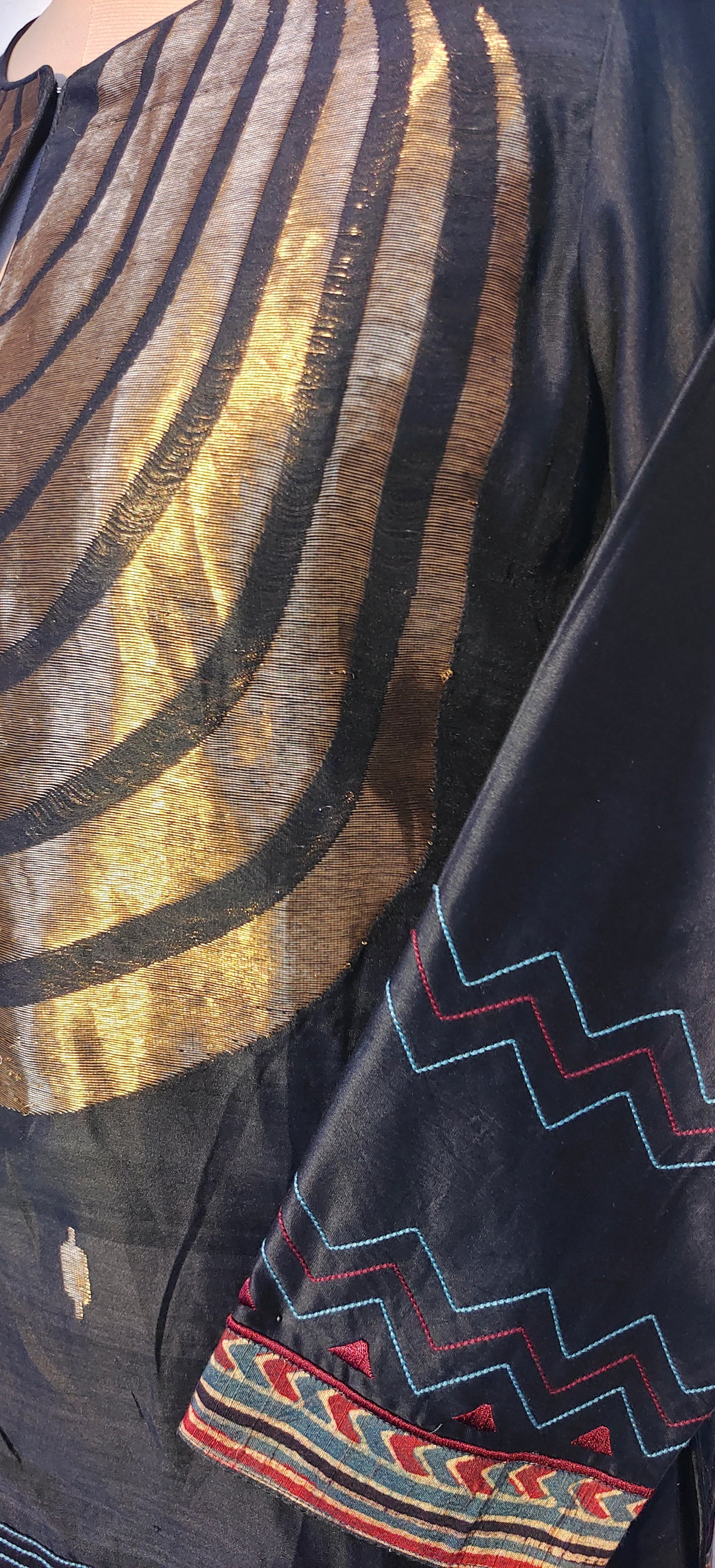 Stitched Chanderi Zariwoven Short Jacket