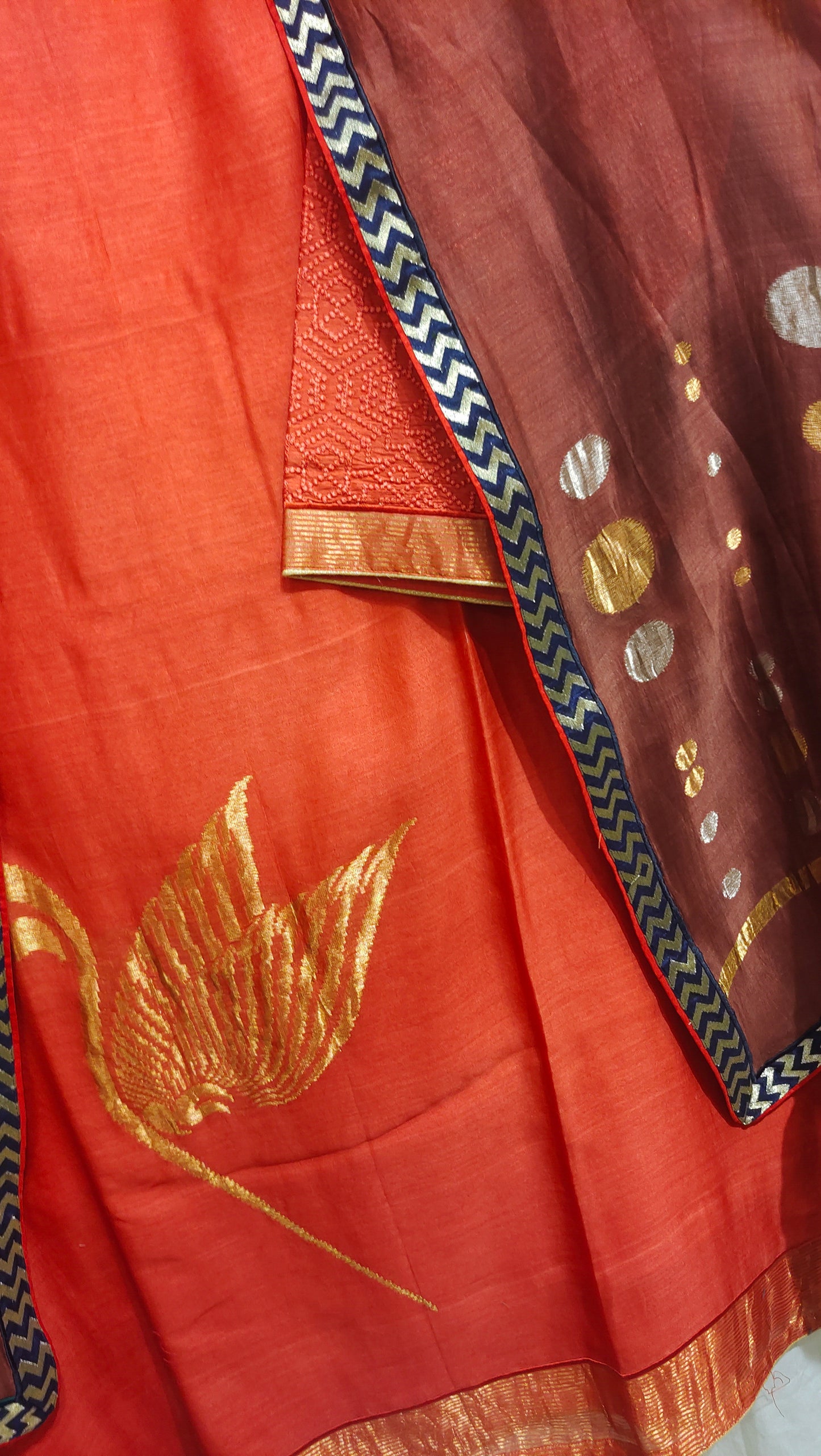 Semi Stitched Formal chanderi Suitset