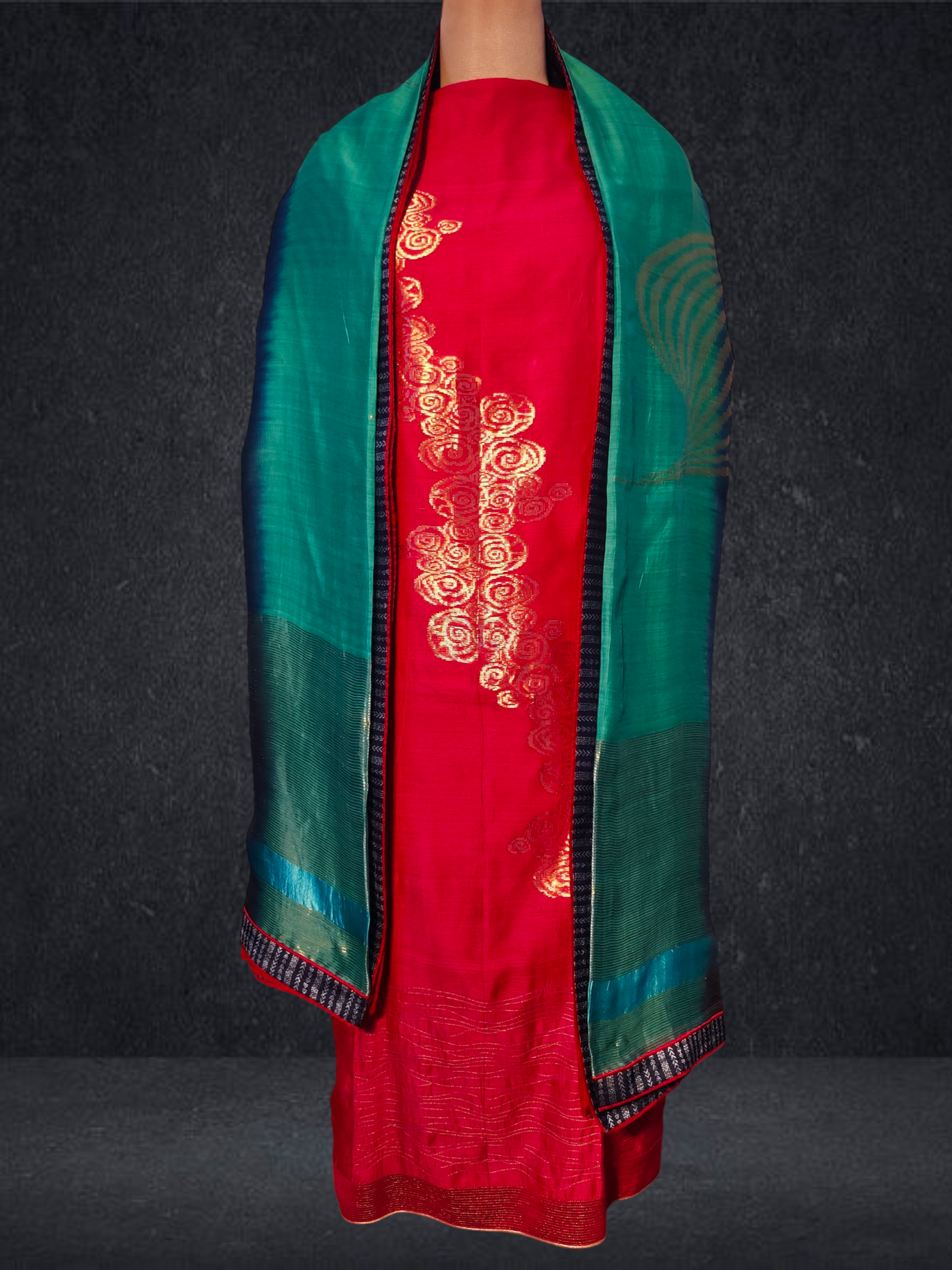 Semi Stitched Formal chanderi Suitset VISHAL KAPUR