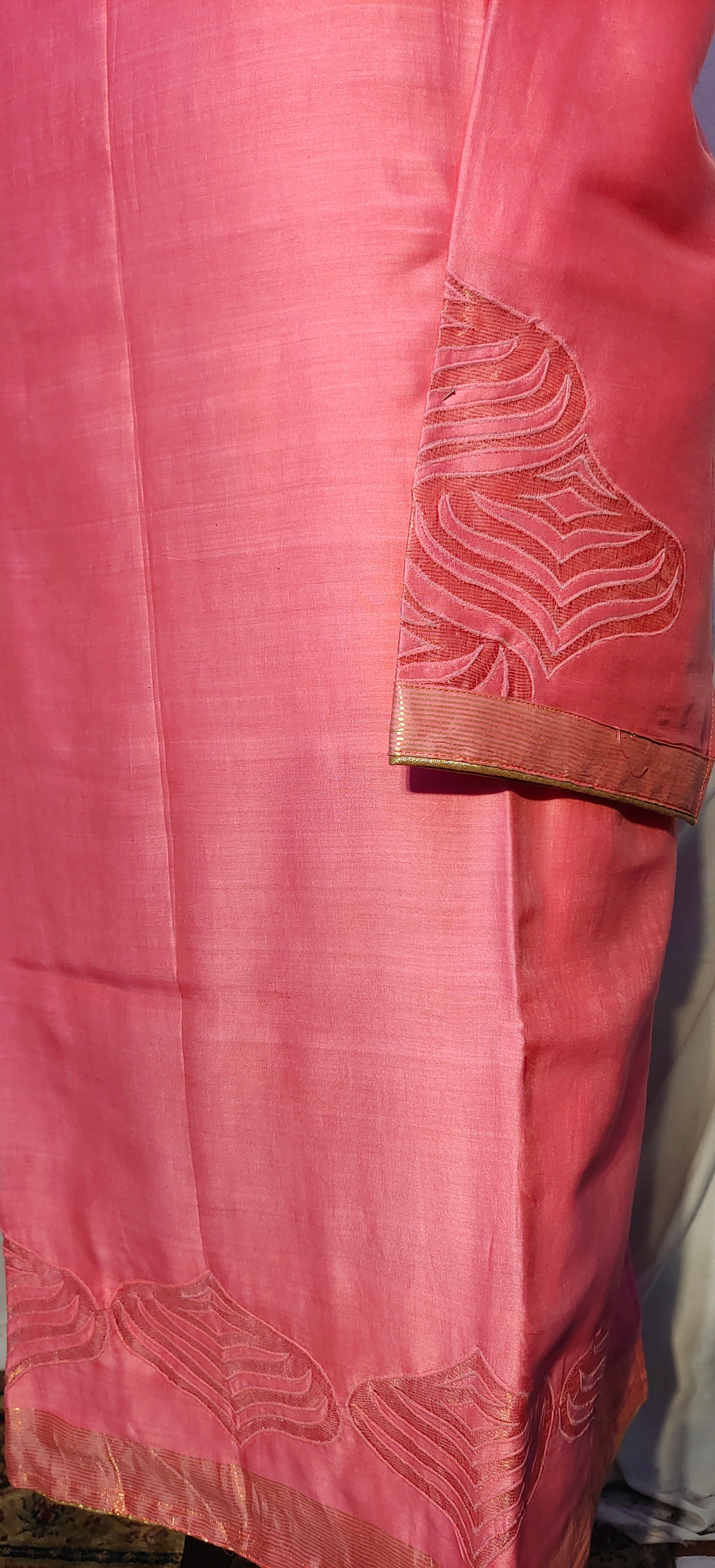 Semi Stitched Chanderi kurta