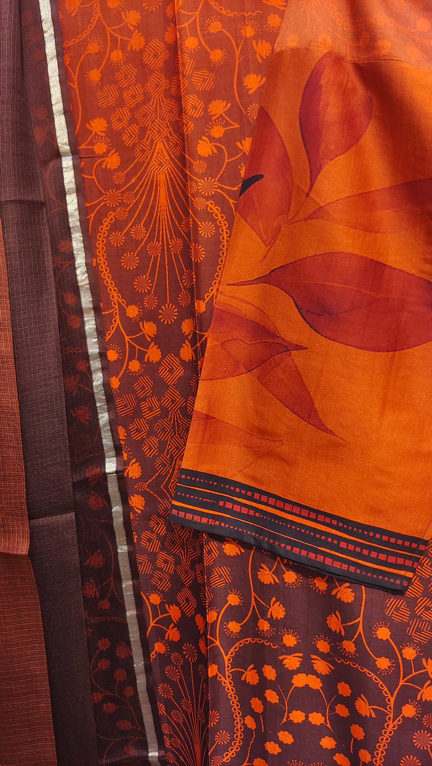 Semi Stitched Chanderi Casual suitset