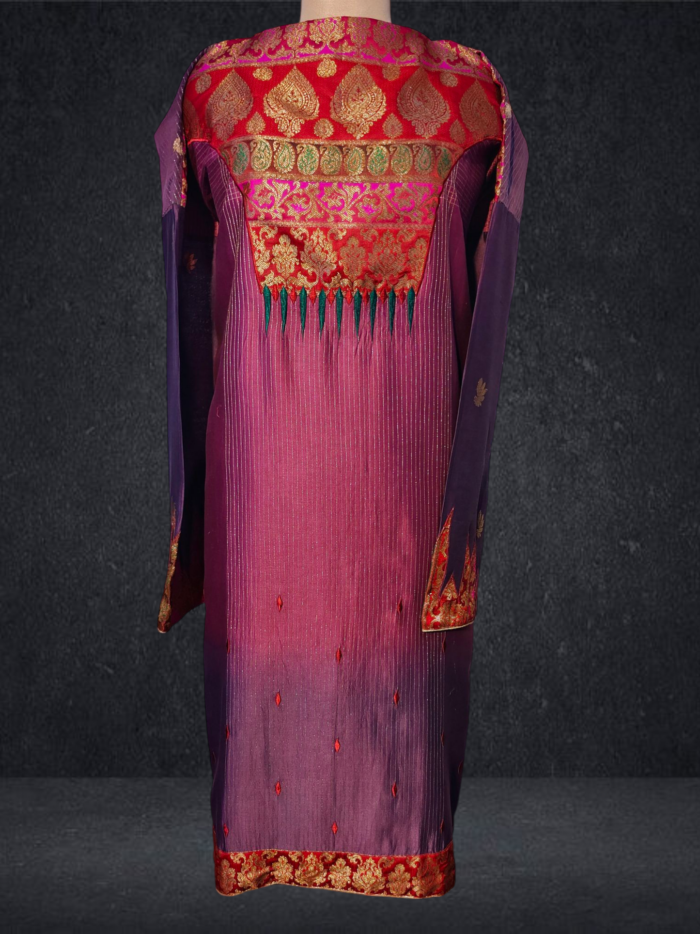 Semi Stitched Chanderi Kurta