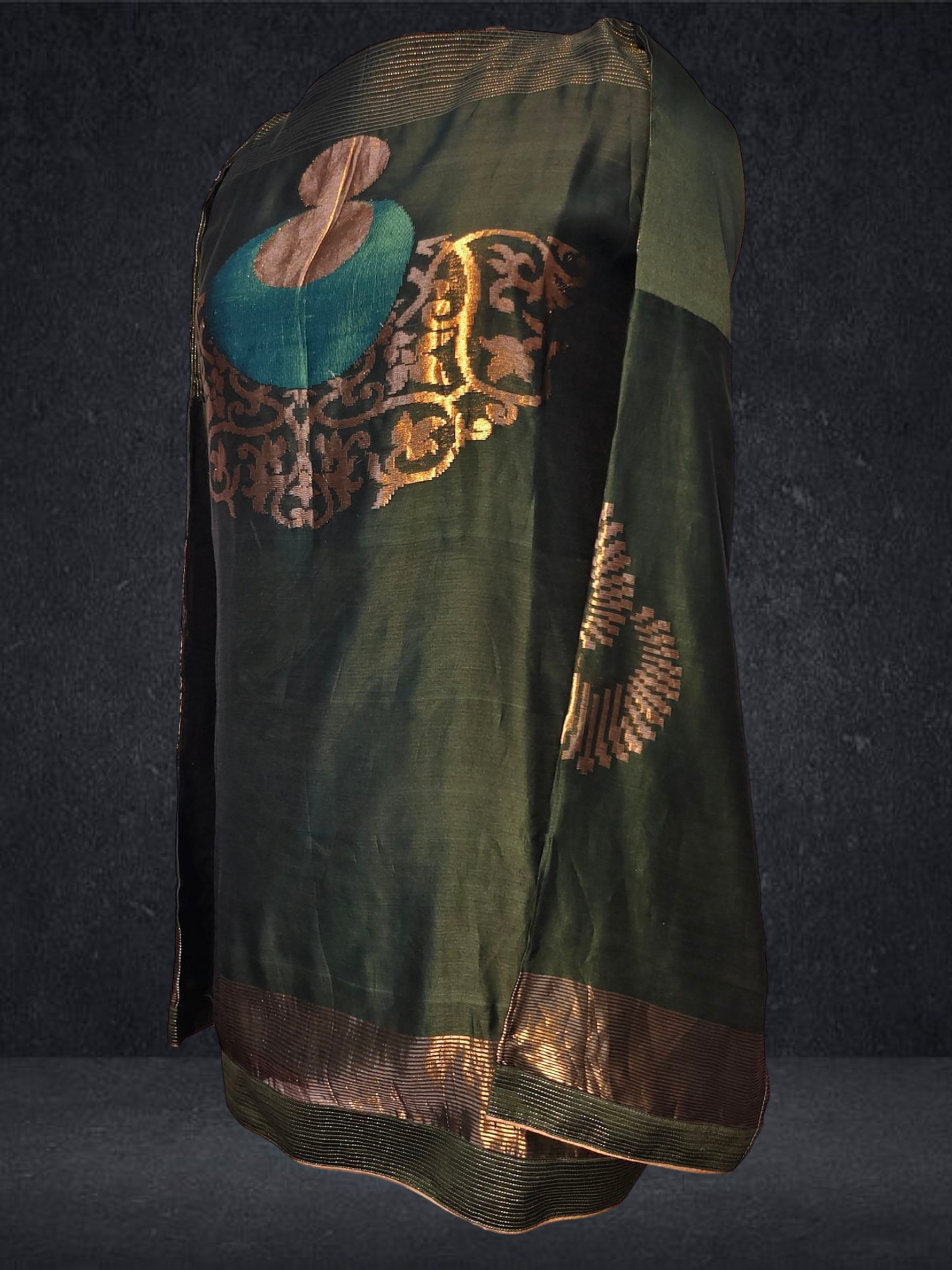 Semistitched Chanderi Zariwoven Short Tunic