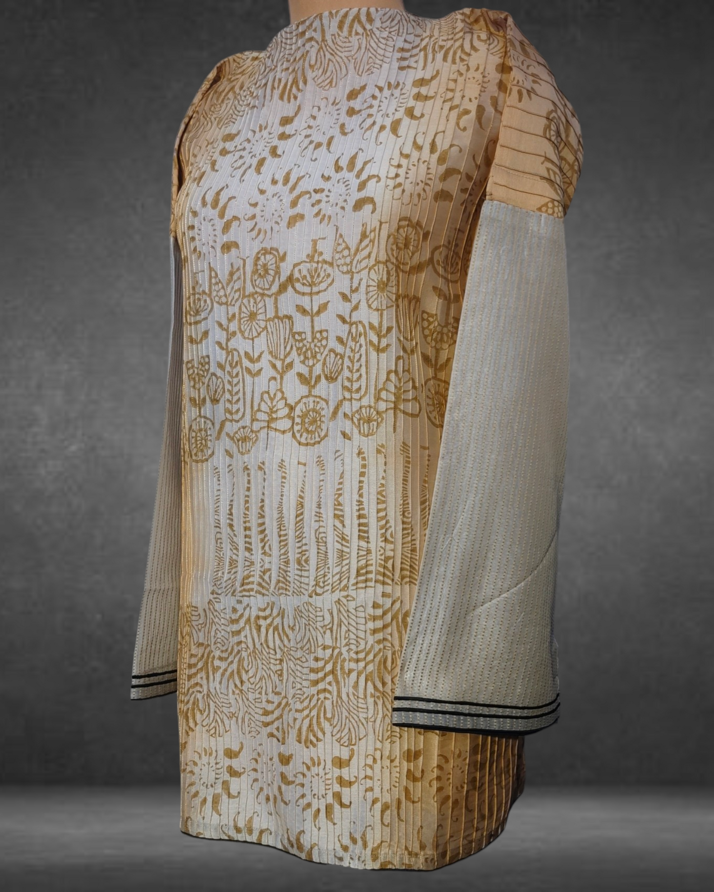 Semistitched Chanderi Blockprinted Tunic VISHAL KAPUR STUDIO