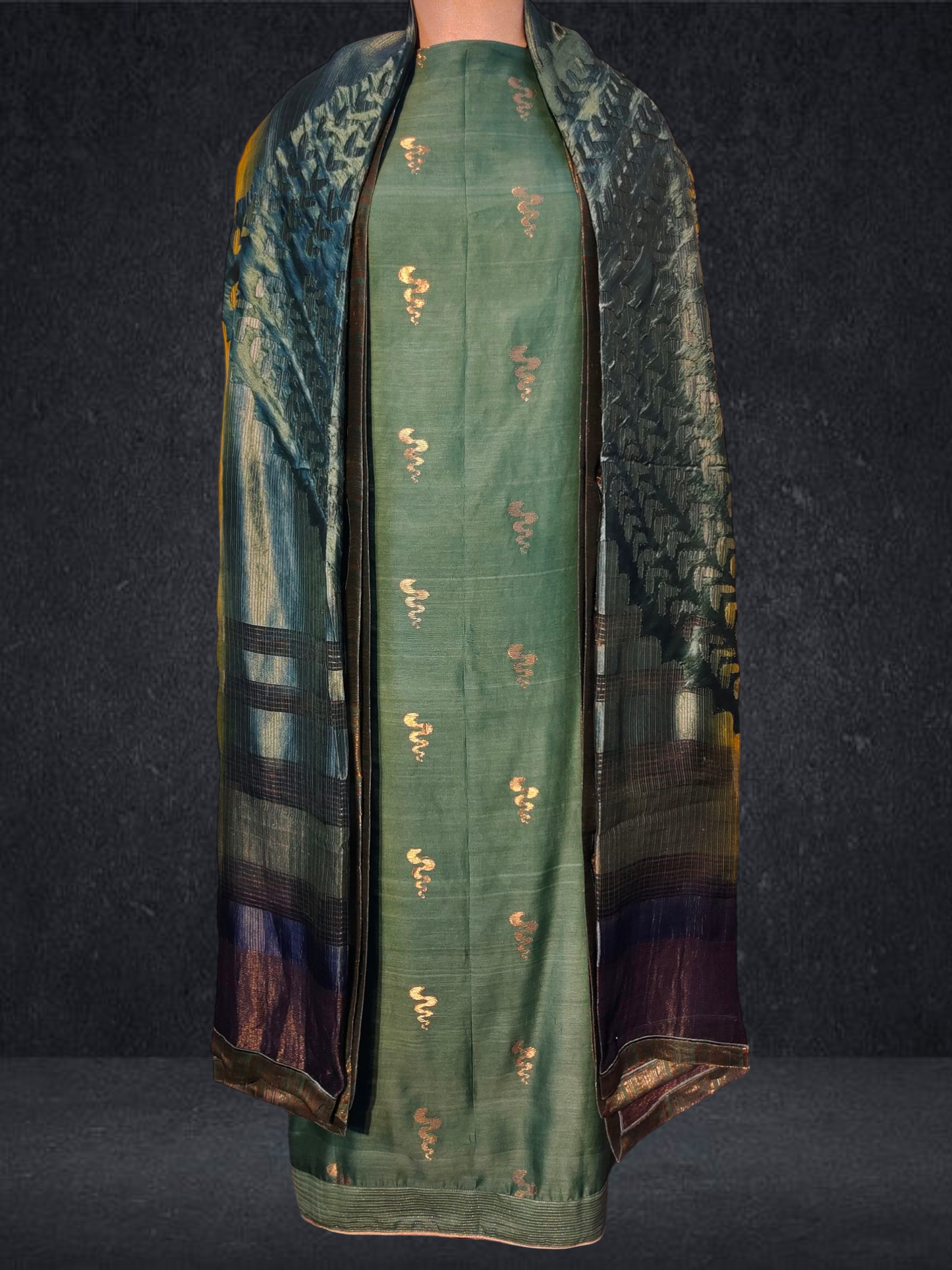 Semi Stitched Formal chanderi Suitset