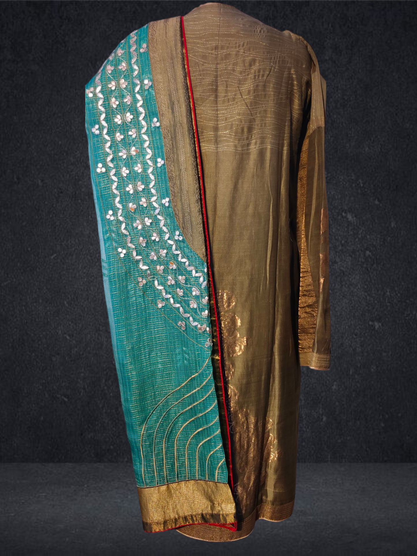 Semi Stitched Chanderi Formal Suitset