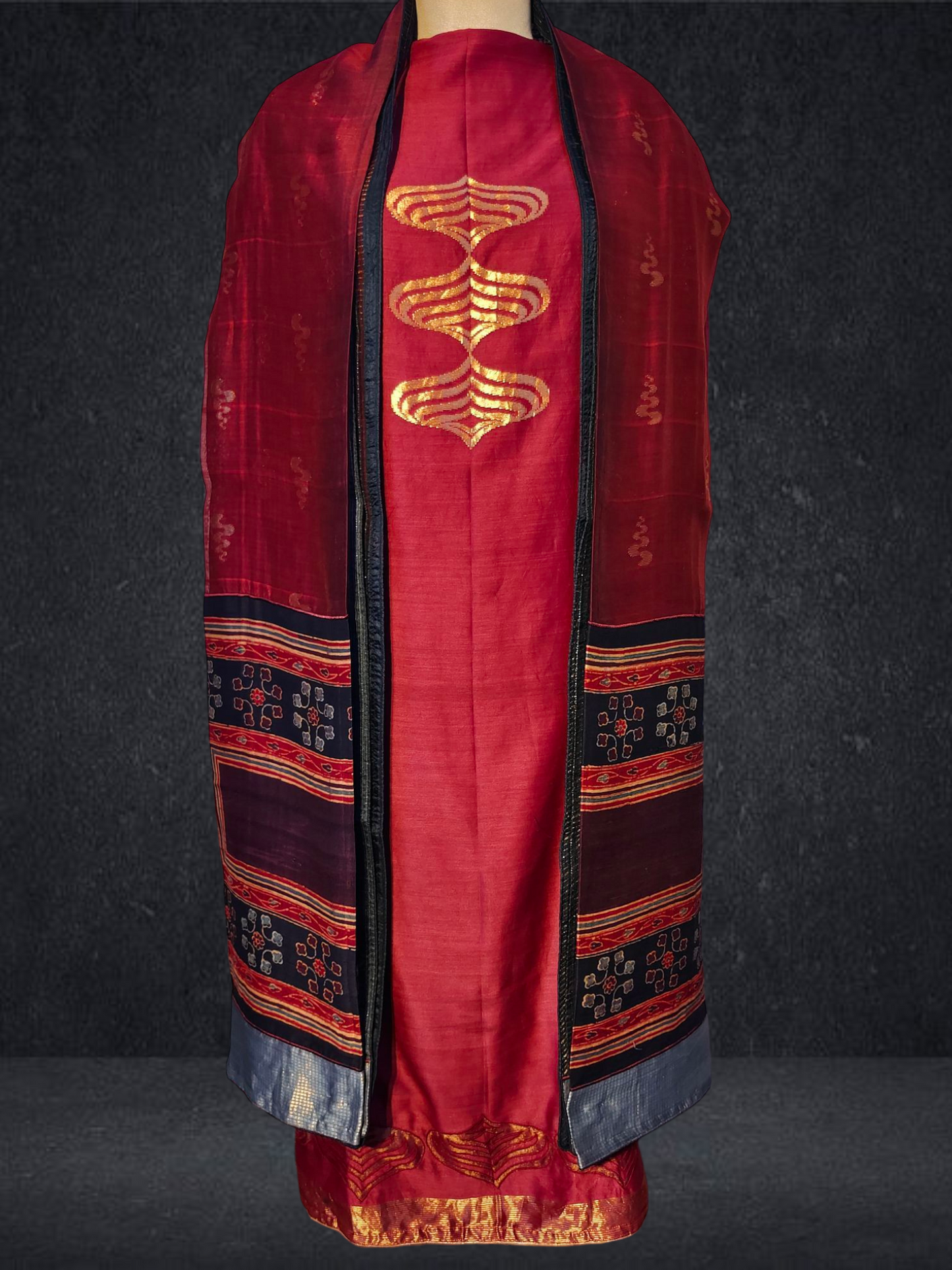 Semi Stitched Formal chanderi Suitset