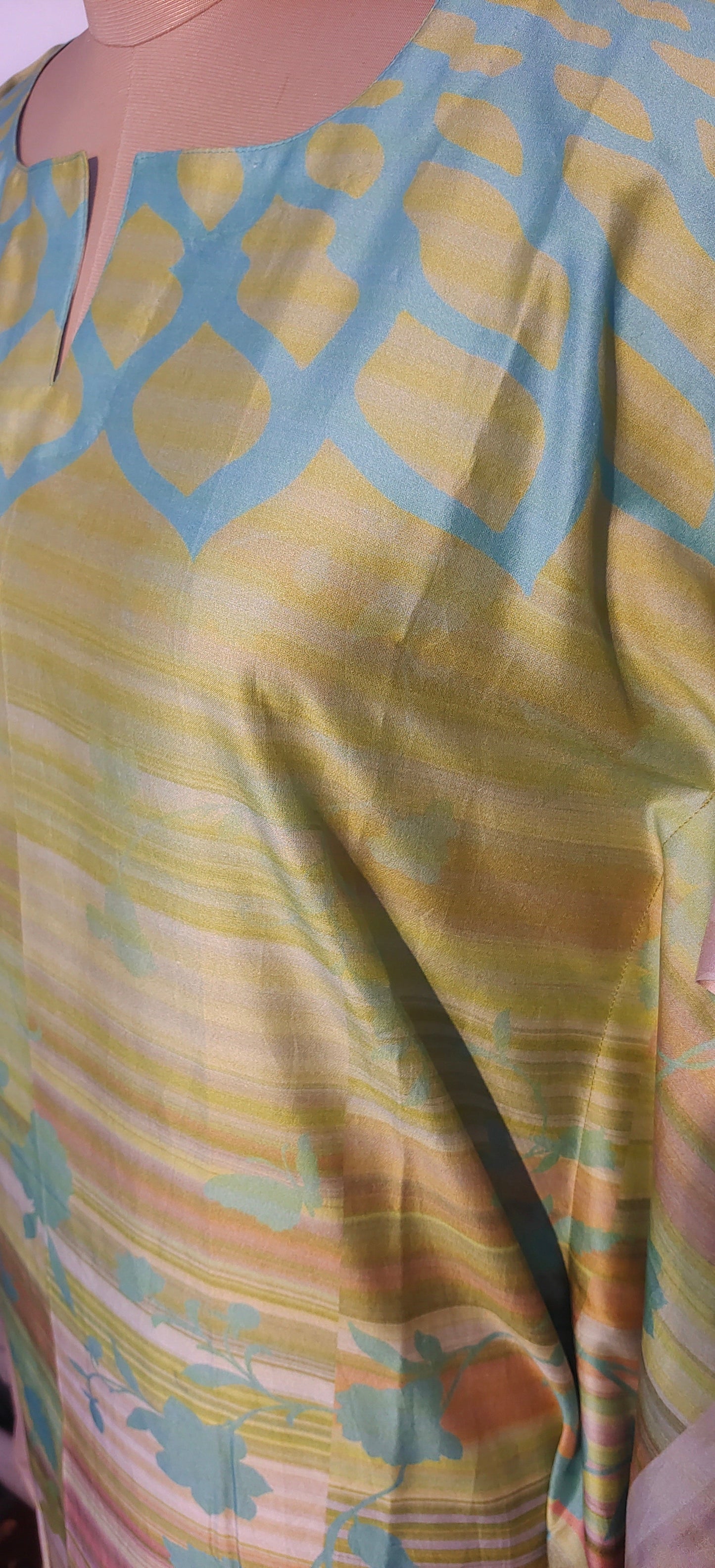 Stitched Chanderi Digital Printed Kaftan VISHAL KAPUR STUDIO