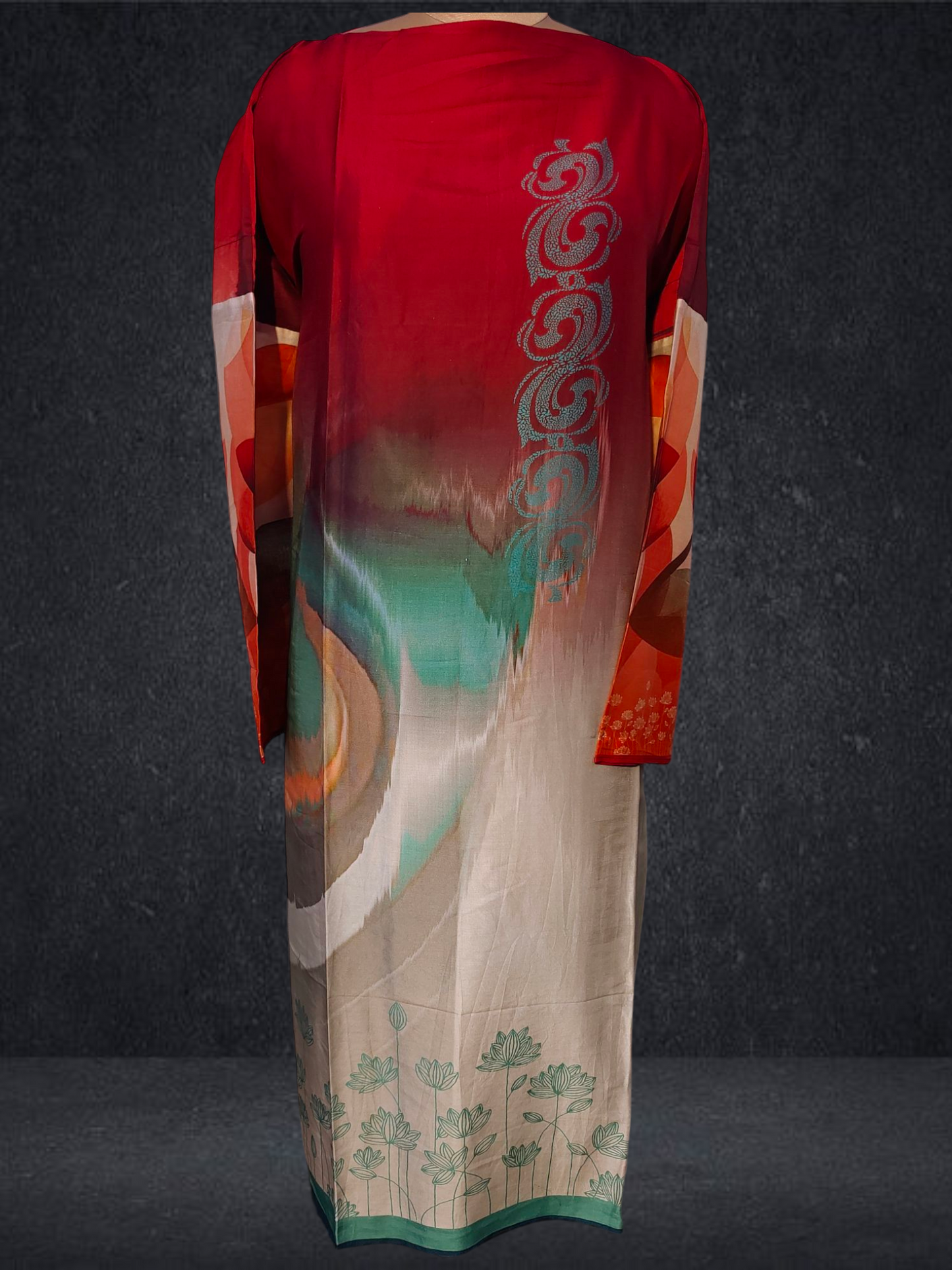 Semi Stitched Chanderi printed kurta VISHAL KAPUR