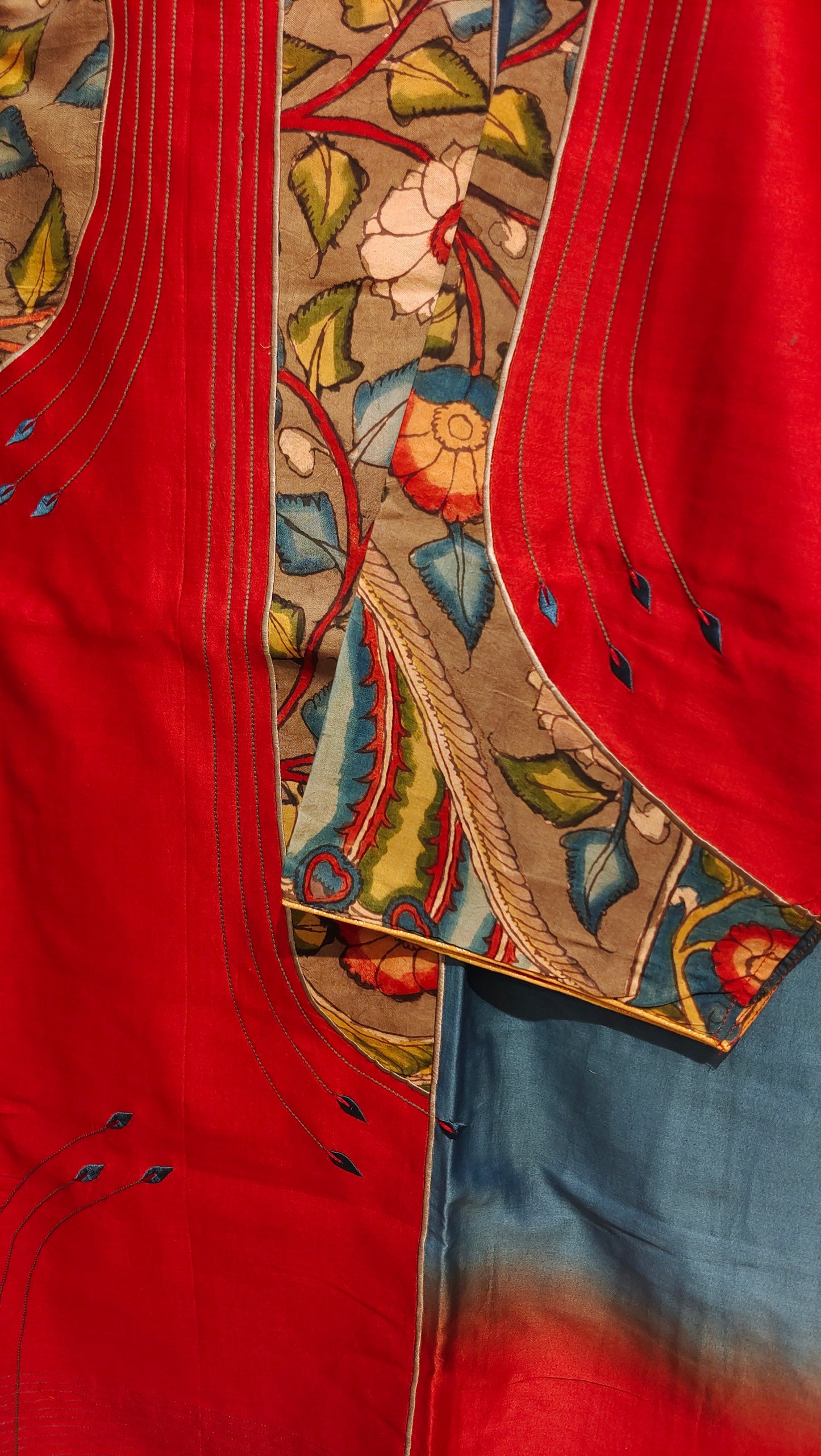 Semi Stitched Chanderi Formal Kurta VISHAL KAPUR