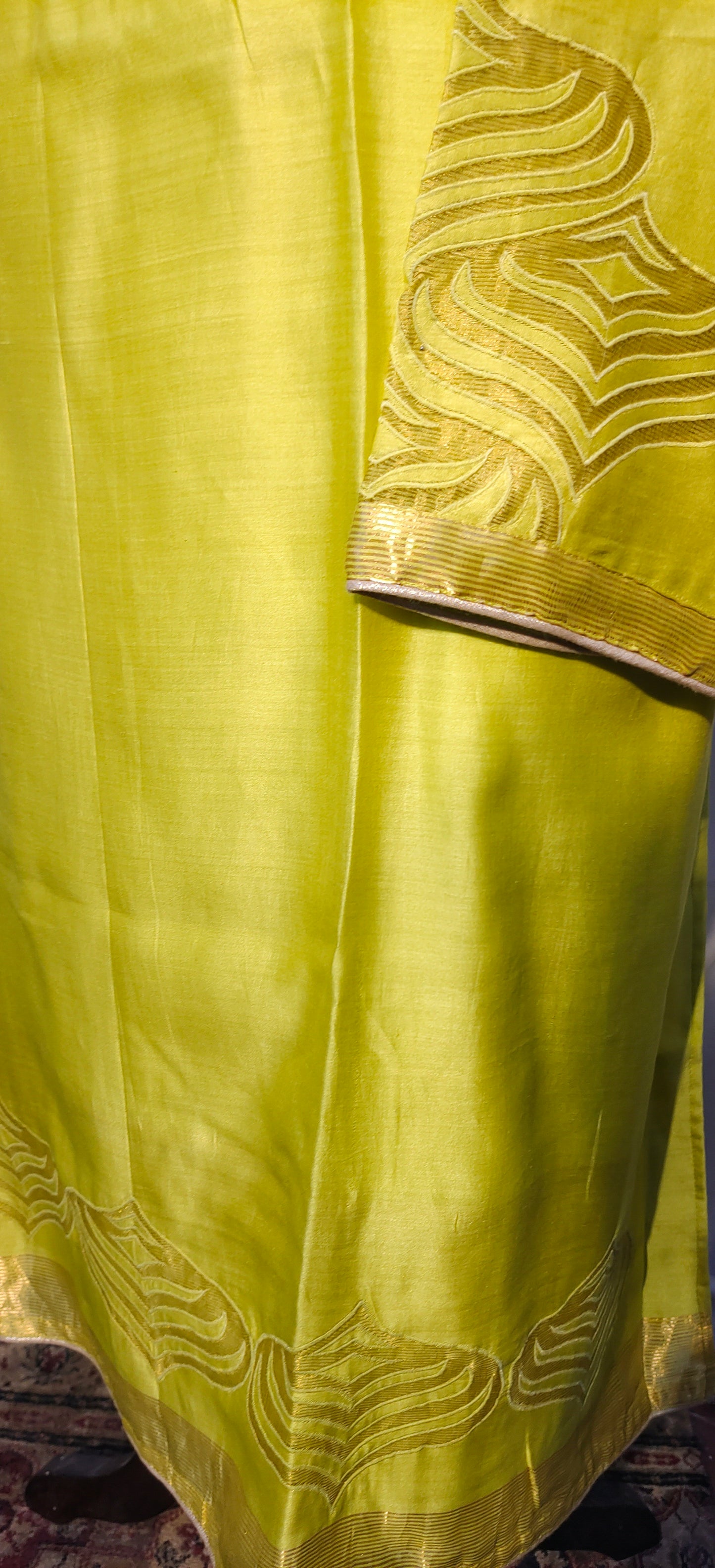 Semi Stitched Chanderi Formal Suitset