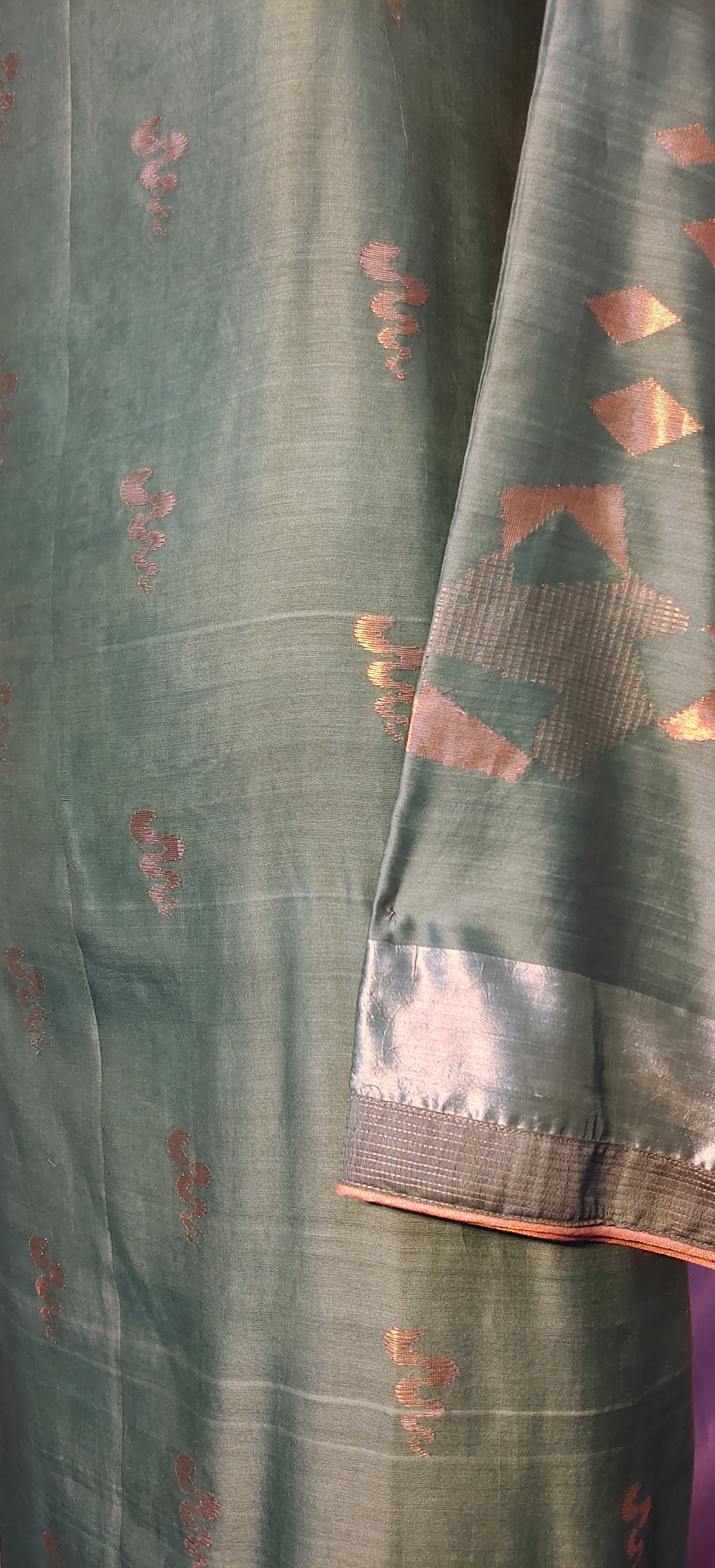 Semi Stitched Chanderi kurta