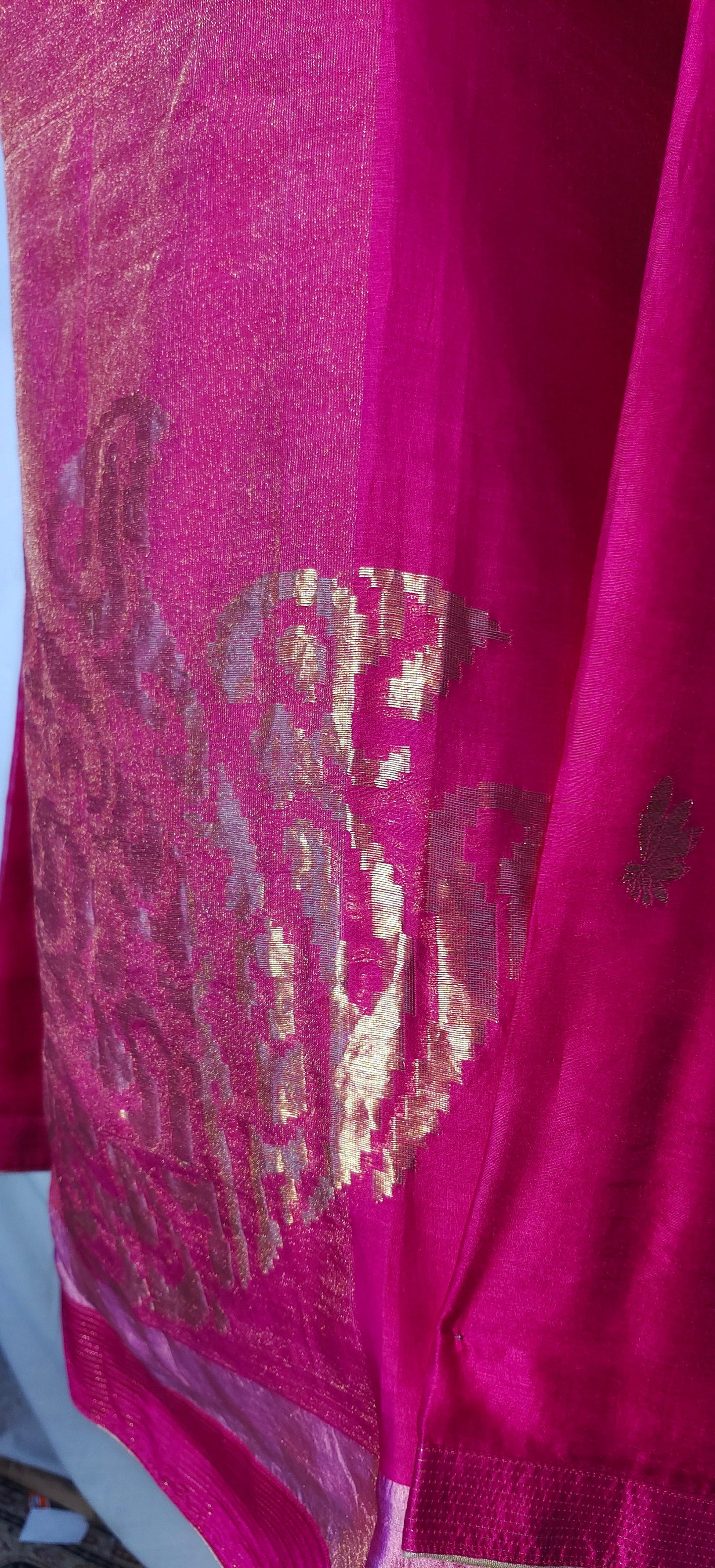 Semi Stitched Chanderi Zariwoven Short Tunic VISHAL KAPUR STUDIO