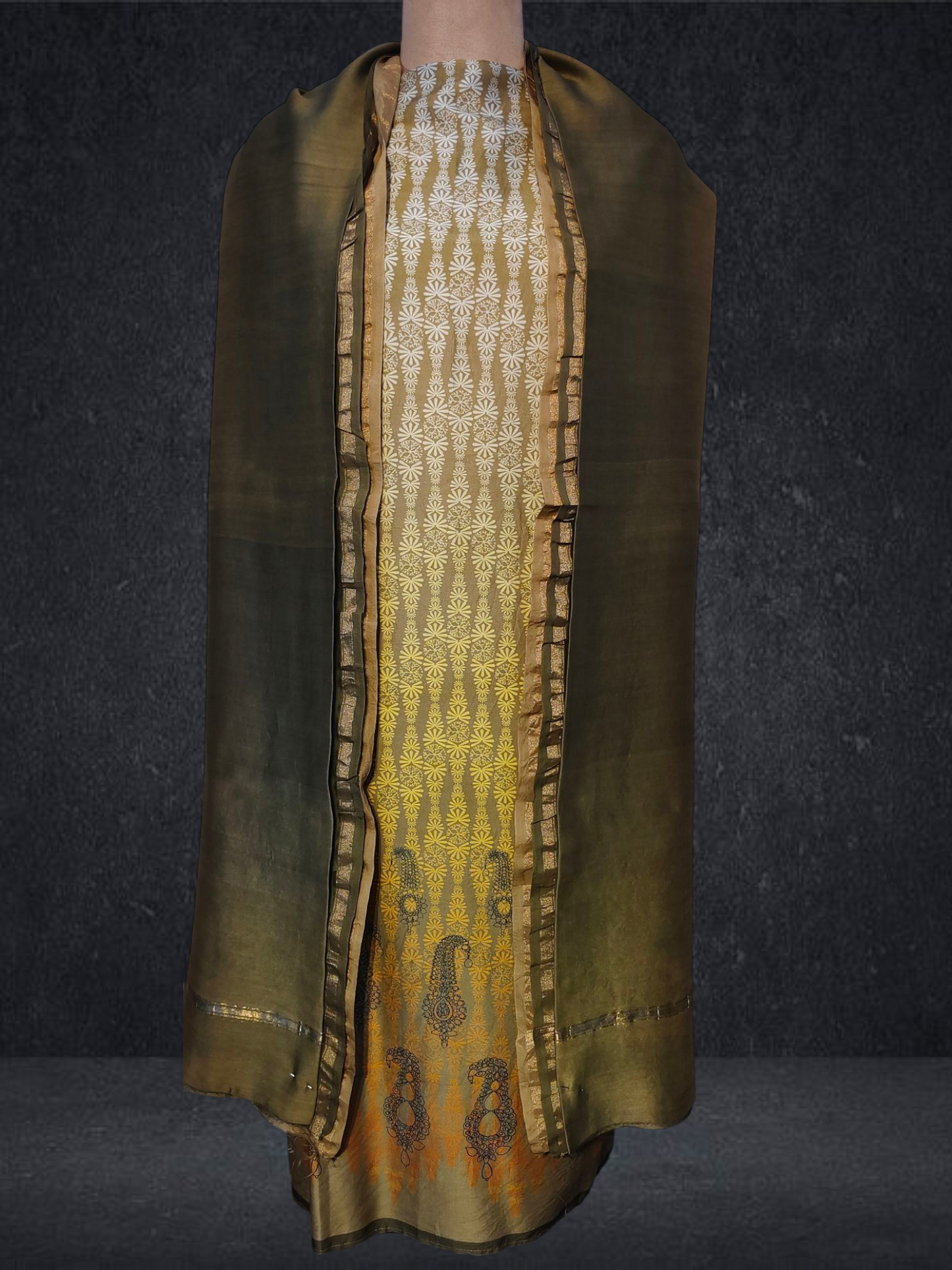Semistitched Chanderi printed casual Kurta VISHAL KAPUR