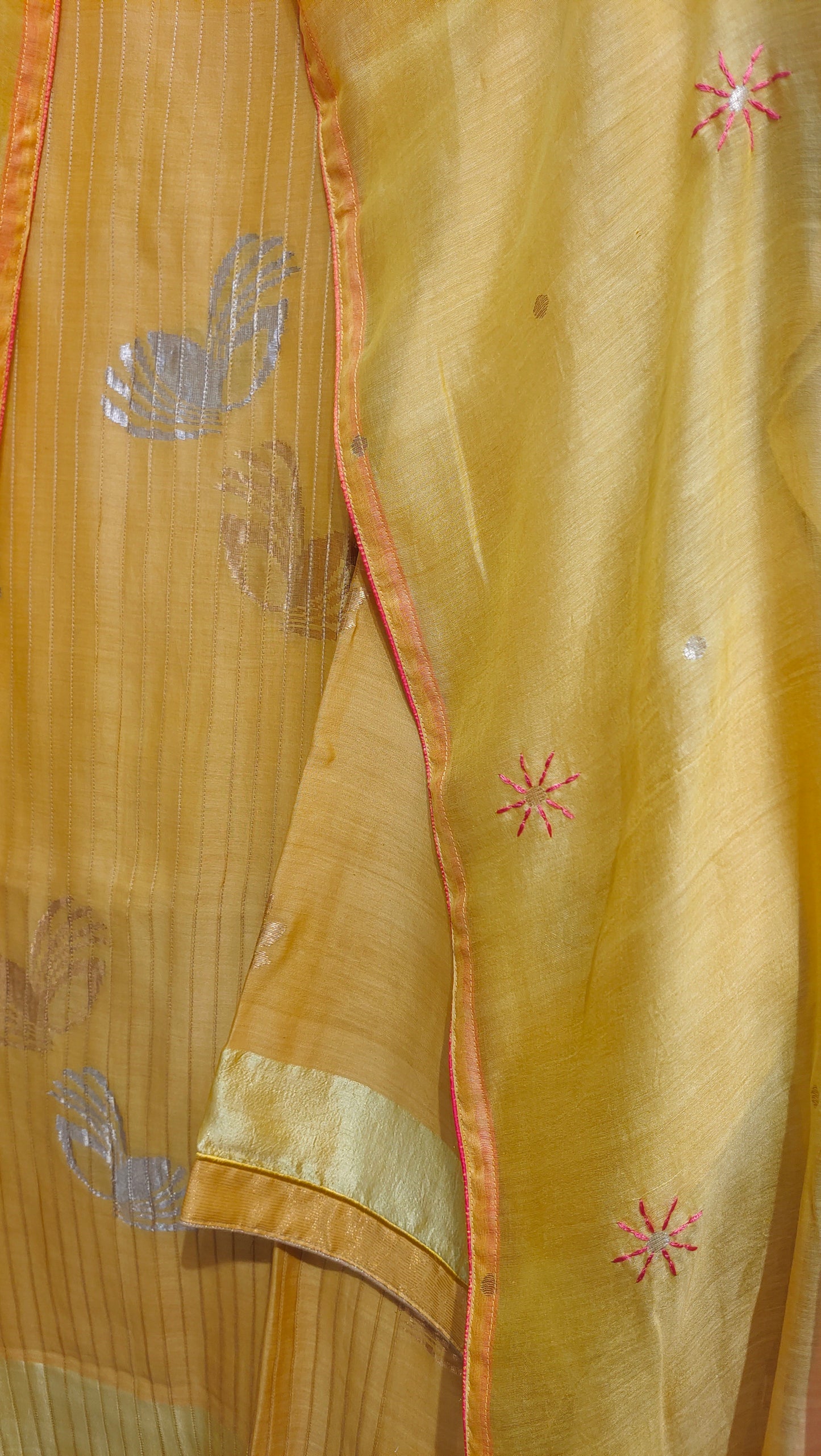 Semi Stitched Chanderi Formal Suitset