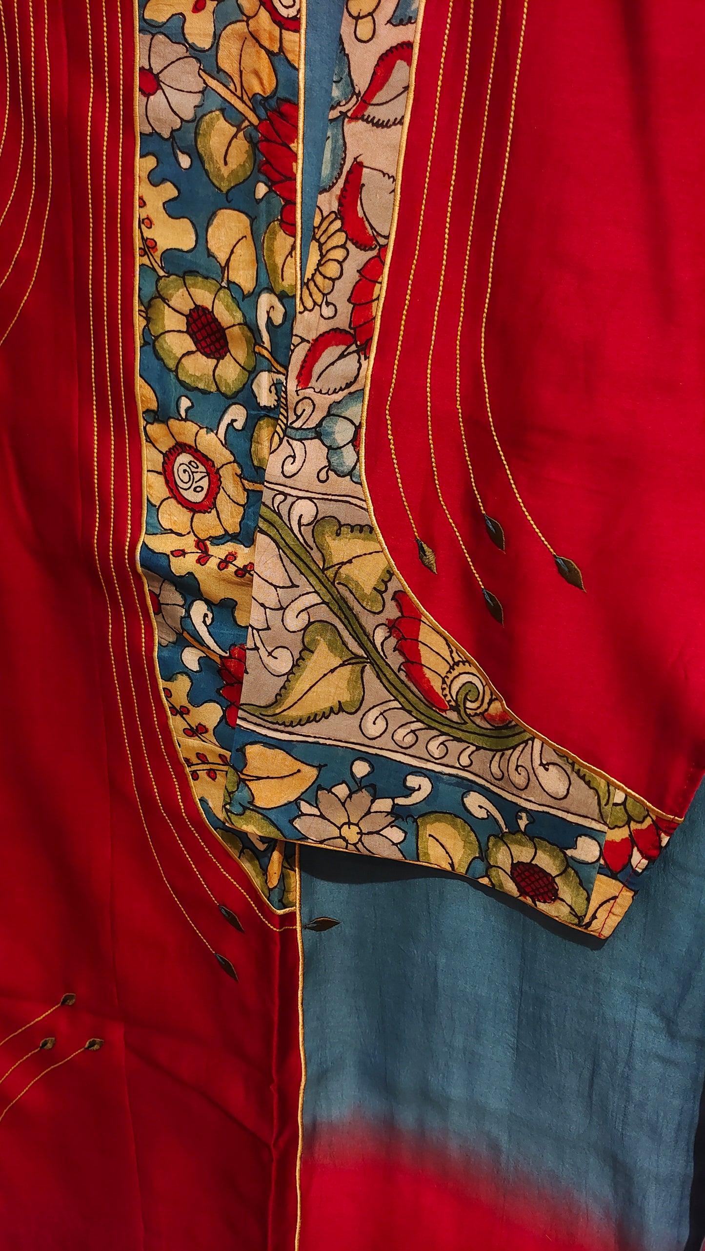 Semi Stitched Chanderi Formal Suitset