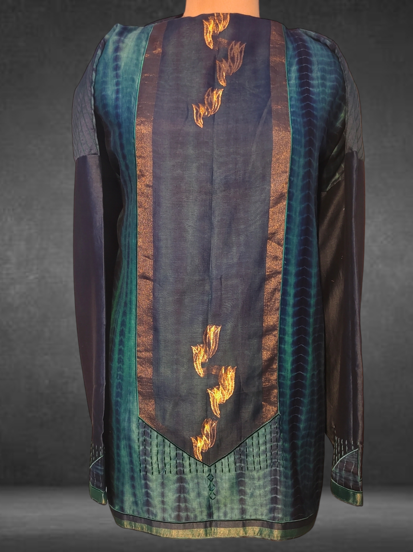 Semistitched Chanderi Shibori Short Tunic