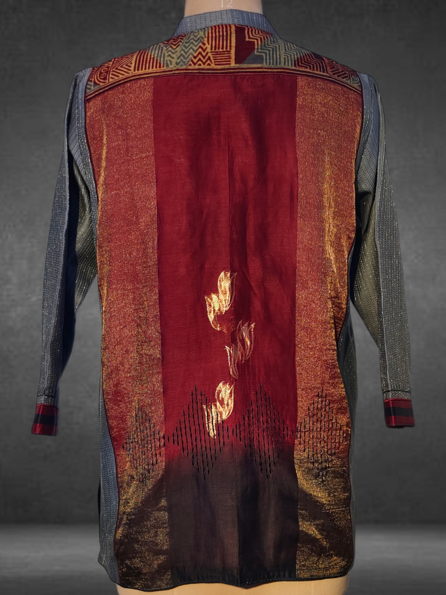 Formal Silk Ajrakh Short Jacket
