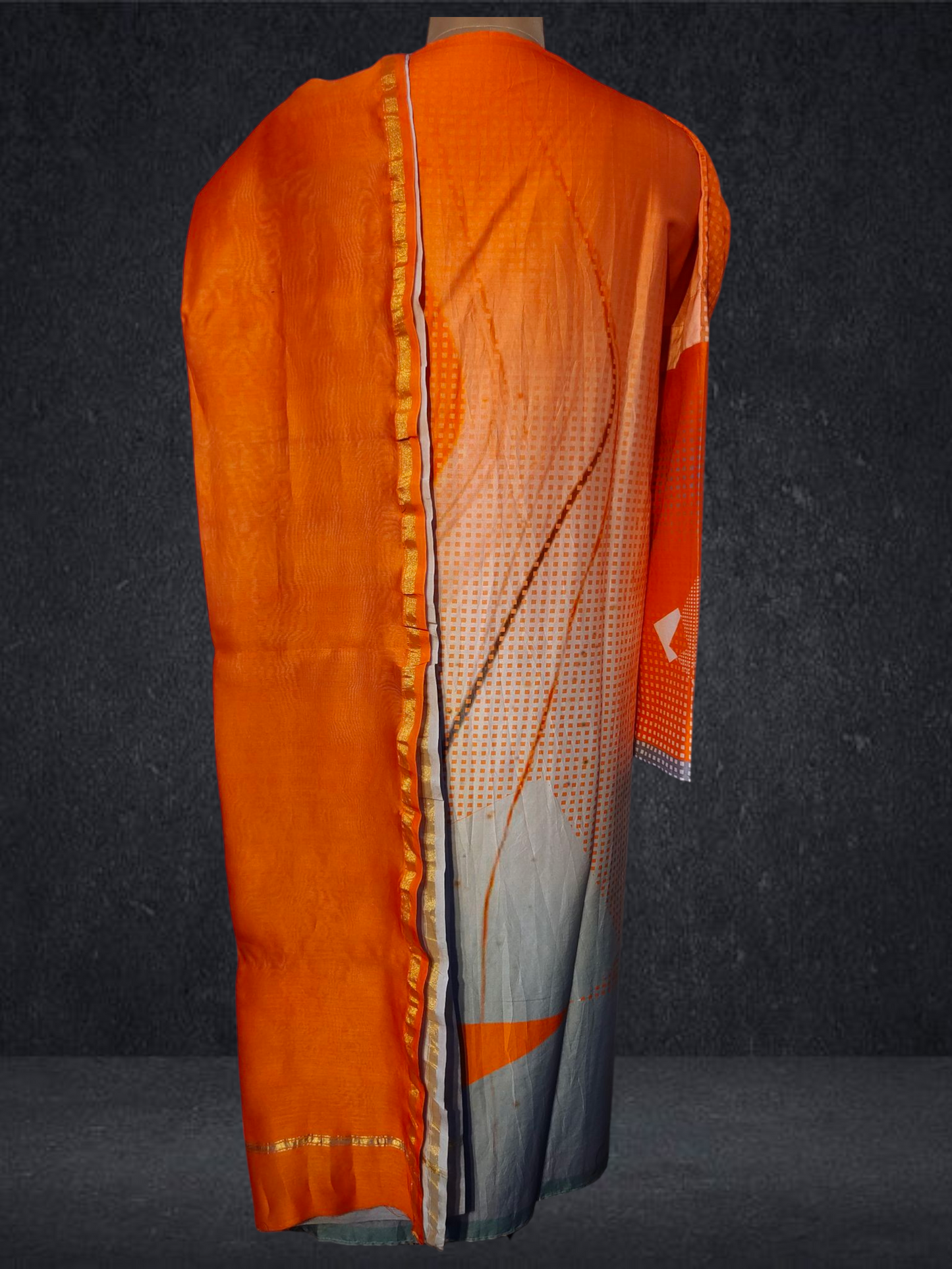 Semi Stitched Chanderi Casual Suitset