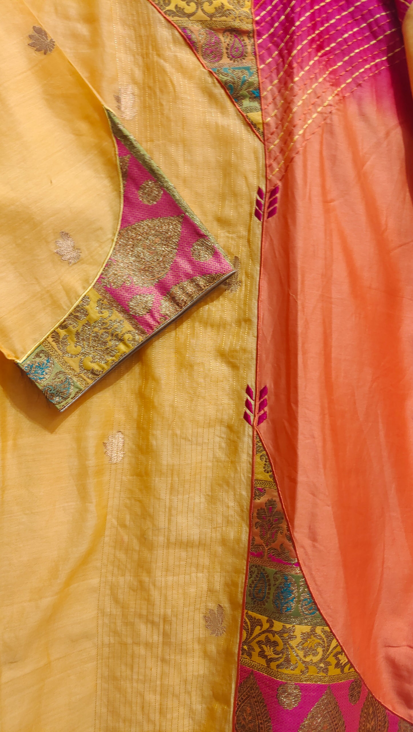 Semi Stitched Chanderi Formal kurta