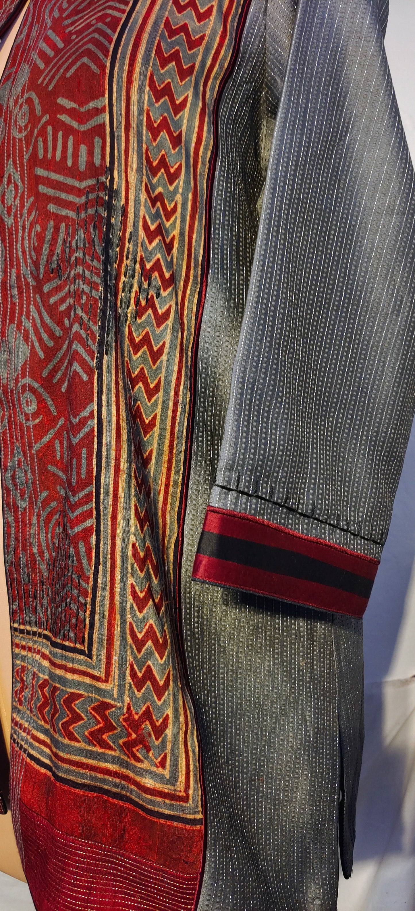 Formal Silk Ajrakh Short Jacket