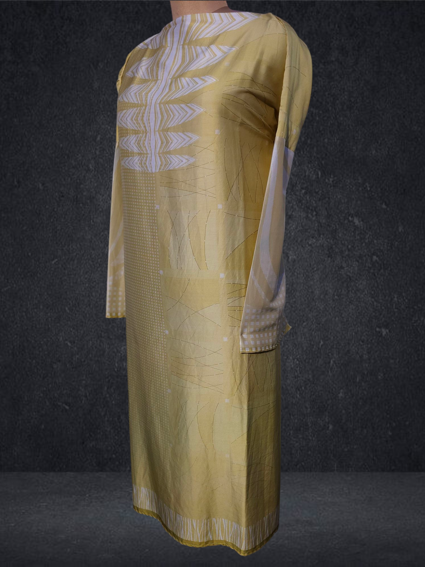 Semi Stitched Chanderi printed kurta VISHAL KAPUR