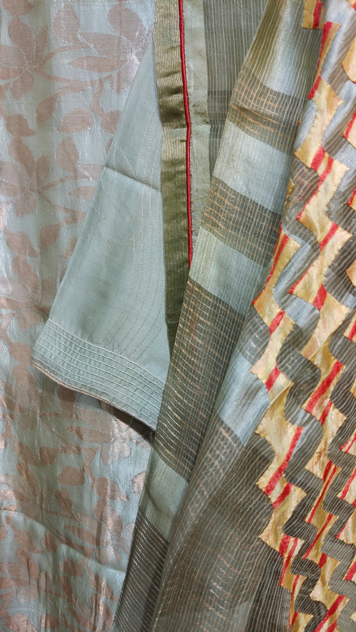 Semi Stitched Chanderi Formal Suitset