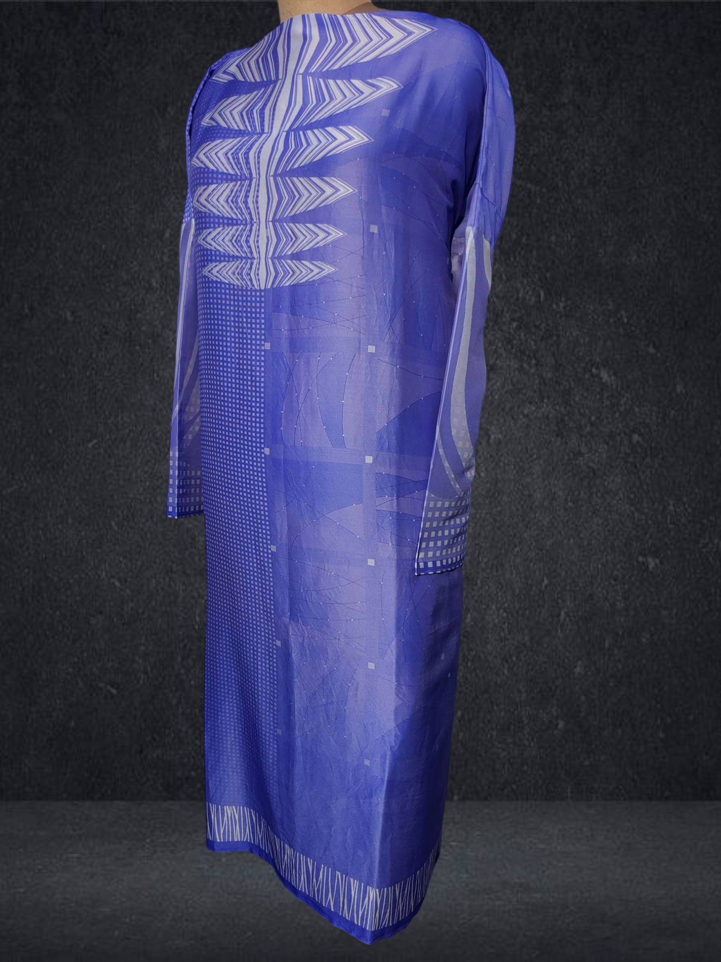 Semistitched chanderi printed kurta