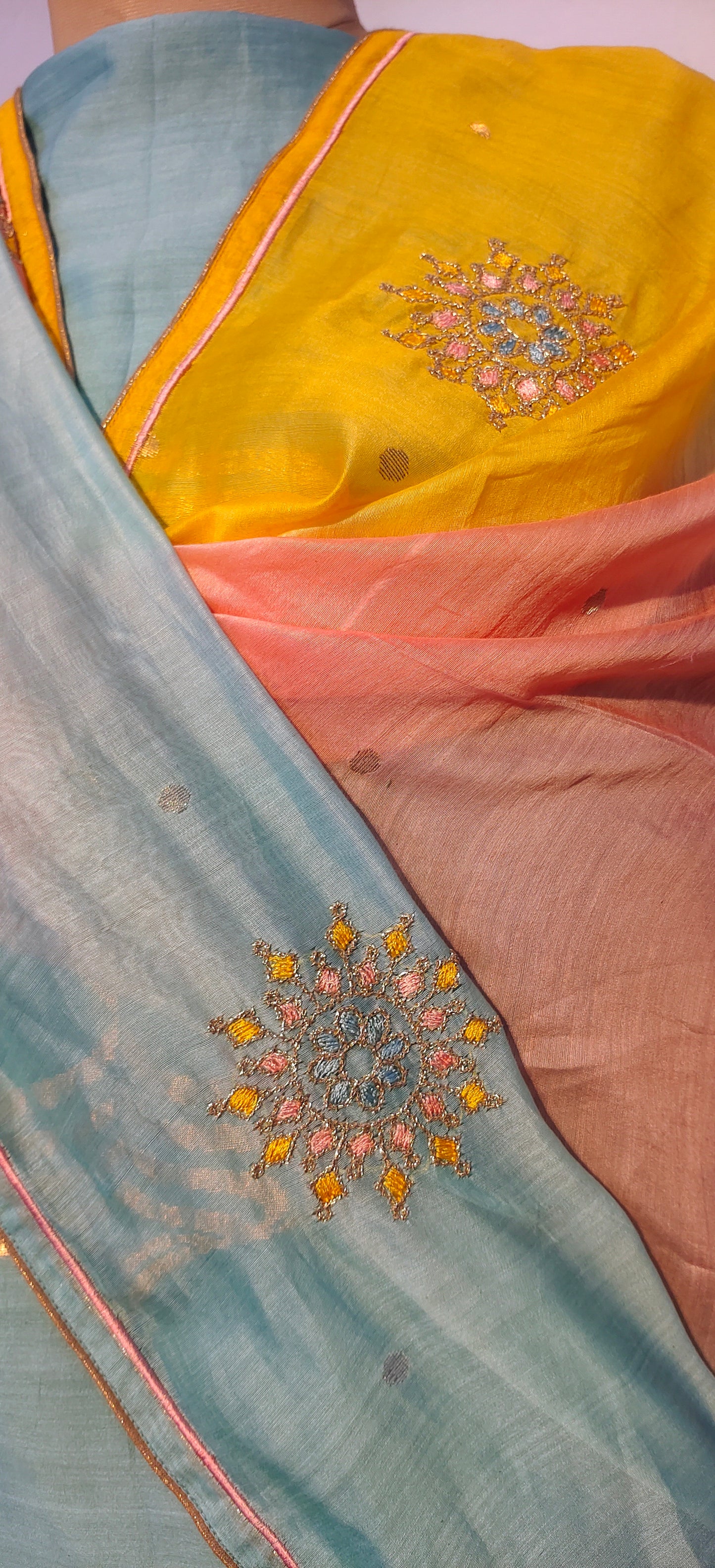 Semi Stitched Formal chanderi Suitset